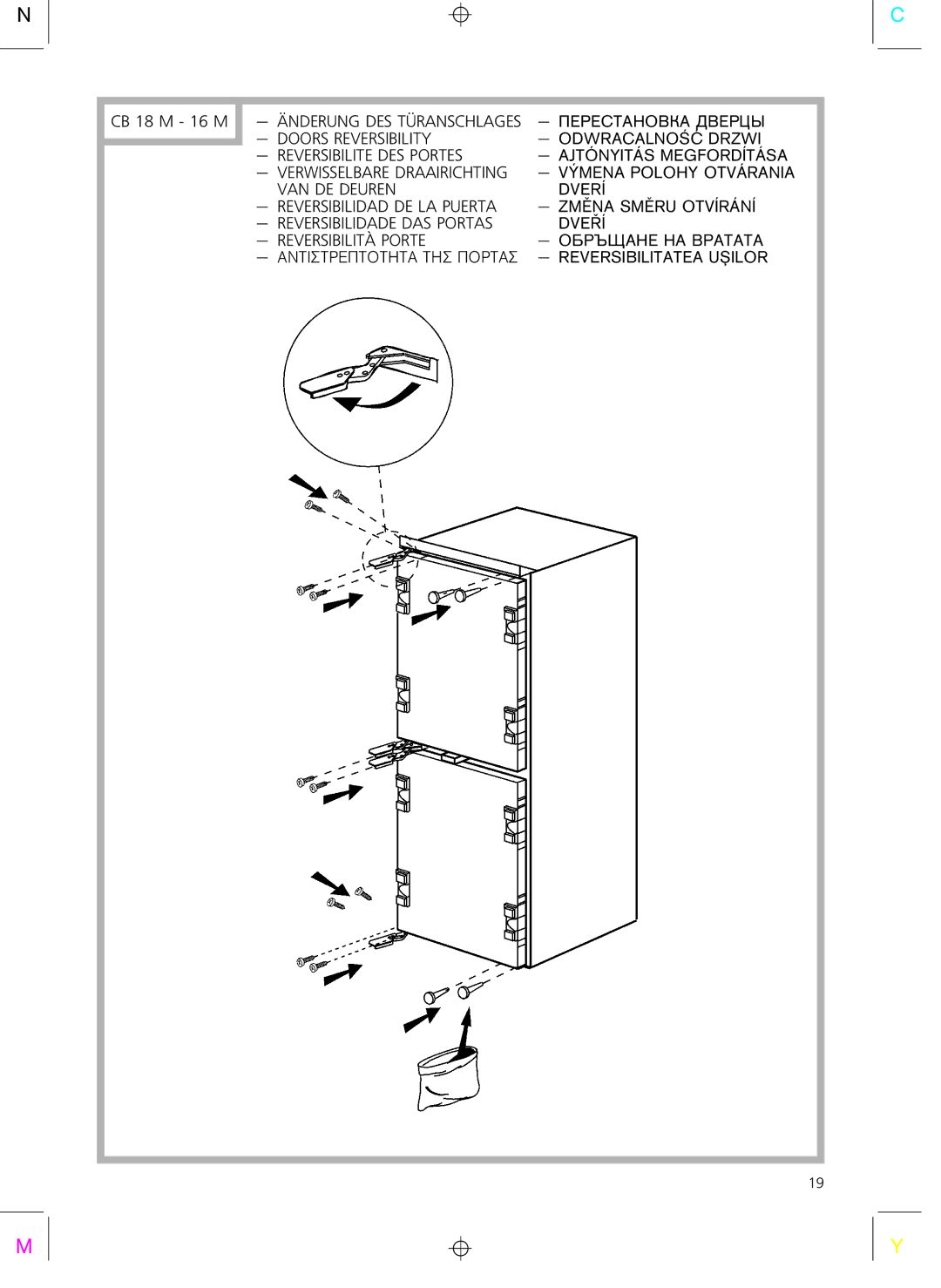 Smeg CR326AP installation instructions Reversibilidade DAS Portas 