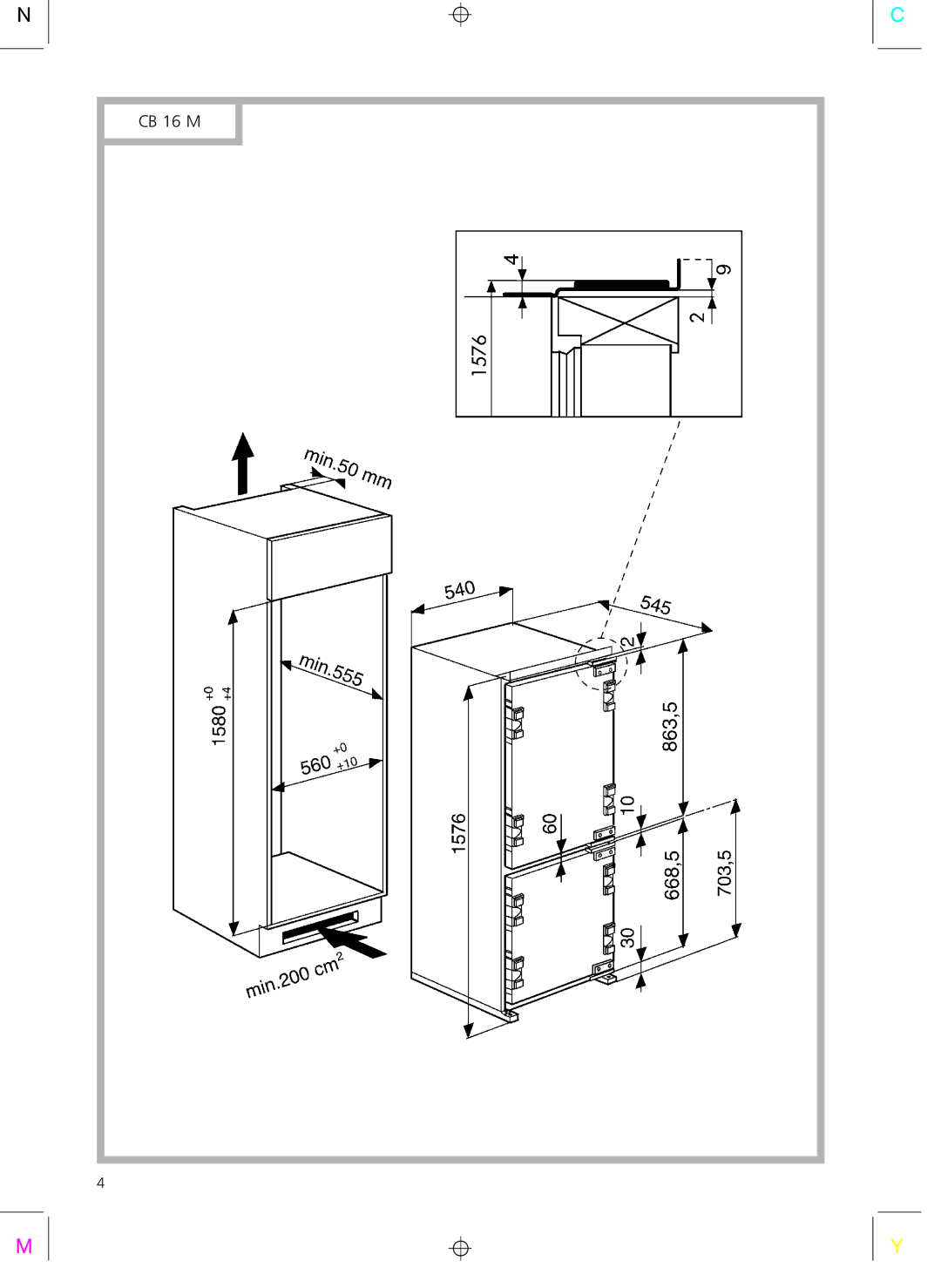 Smeg CR326AP installation instructions CB 16 M 