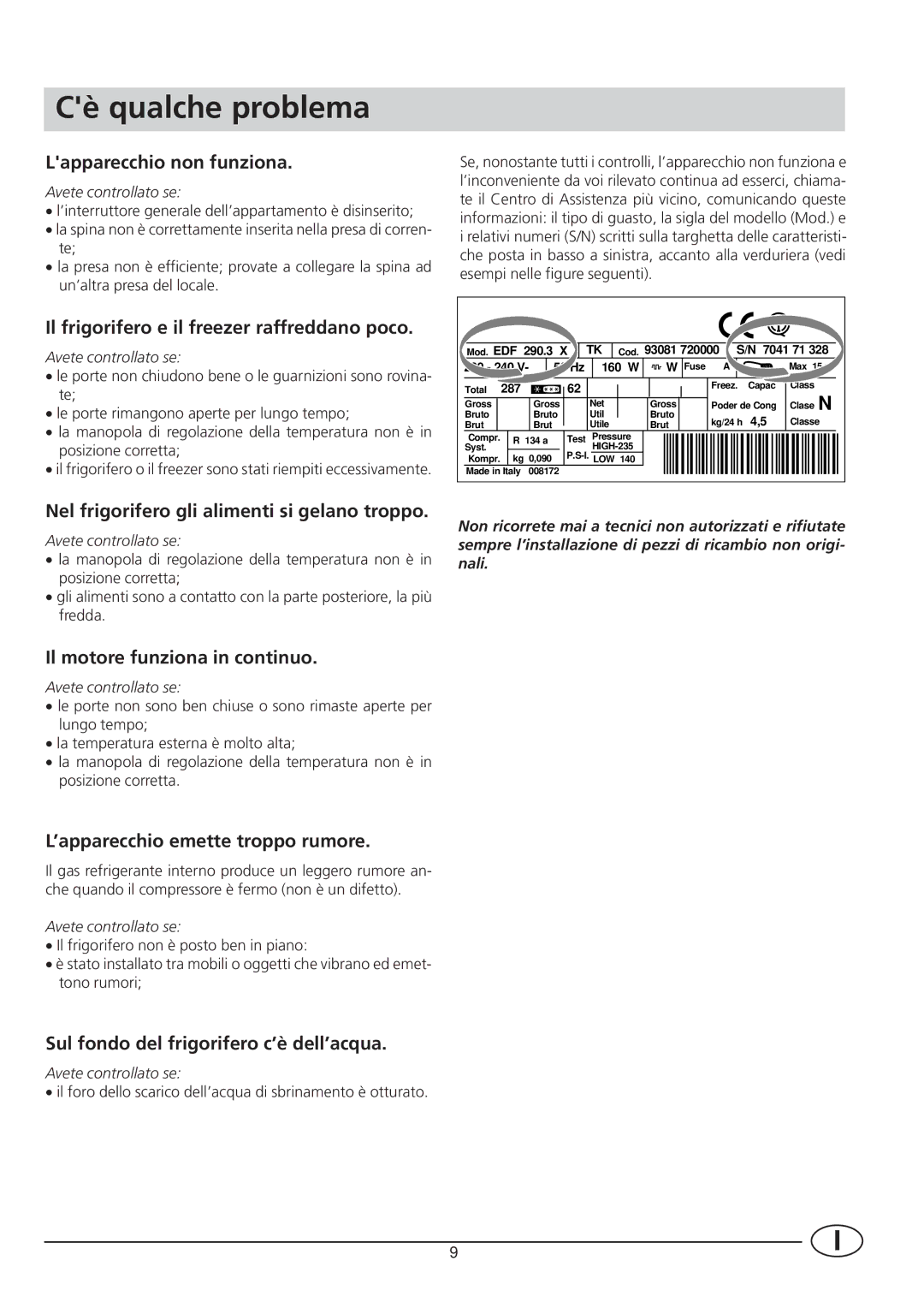 Smeg CR330A manual Cè qualche problema 