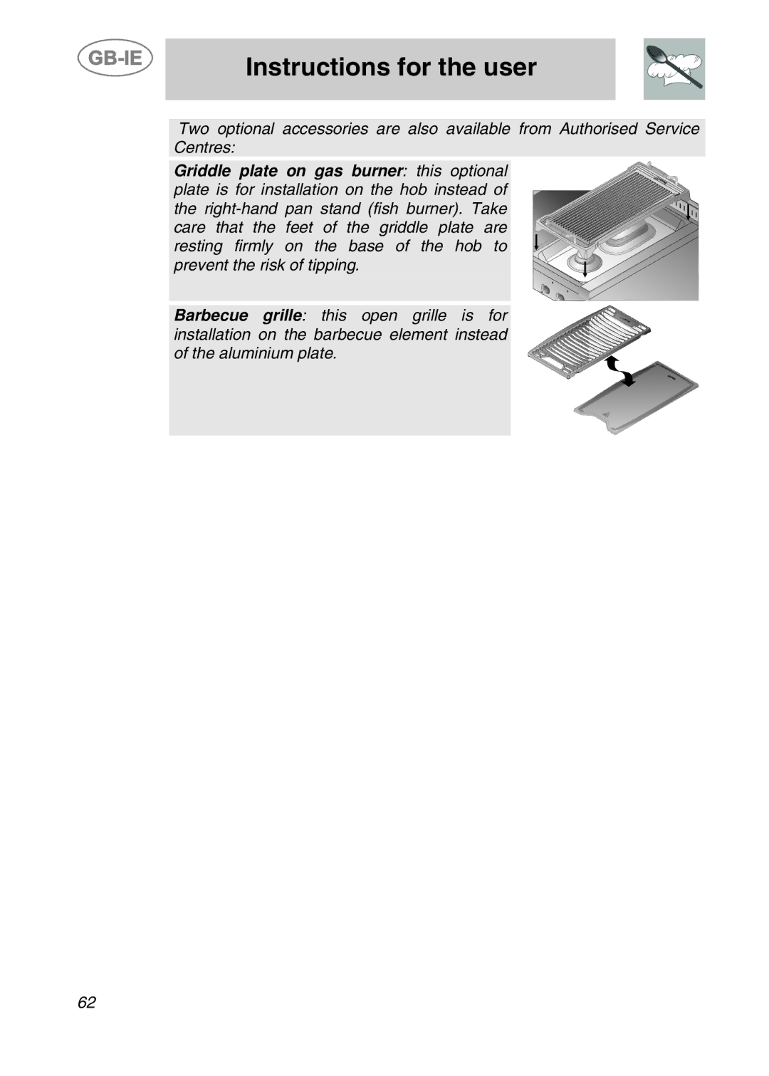 Smeg CS120-6, CS120A-6 manual Instructions for the user 