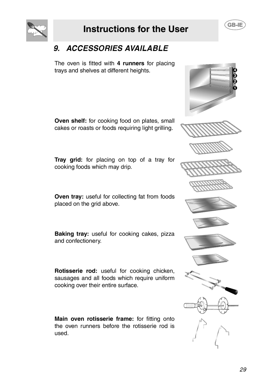 Smeg CS150SA manual Accessories Available 