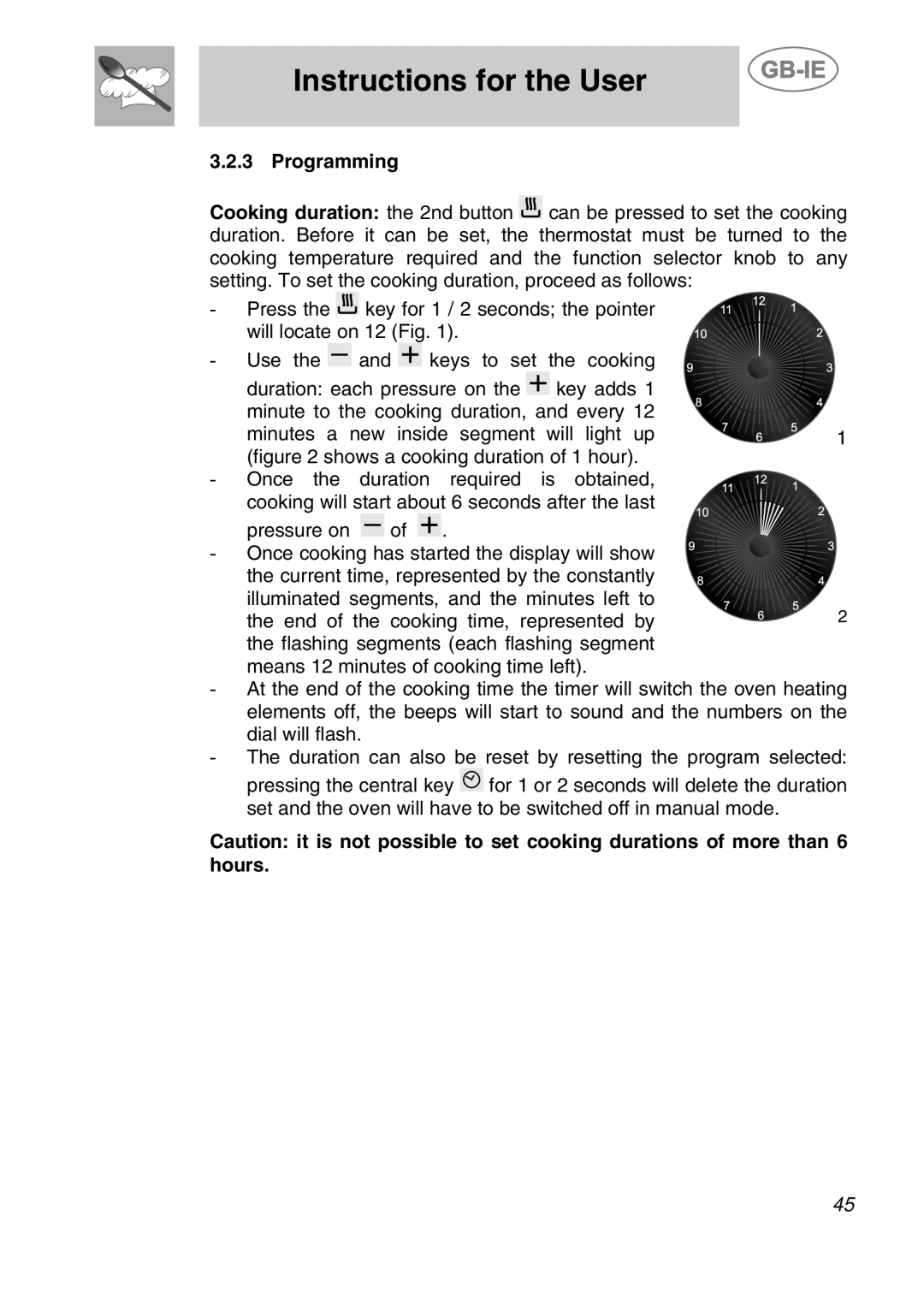 Smeg CS19ID-5 manual Instructions for the User, Programming 