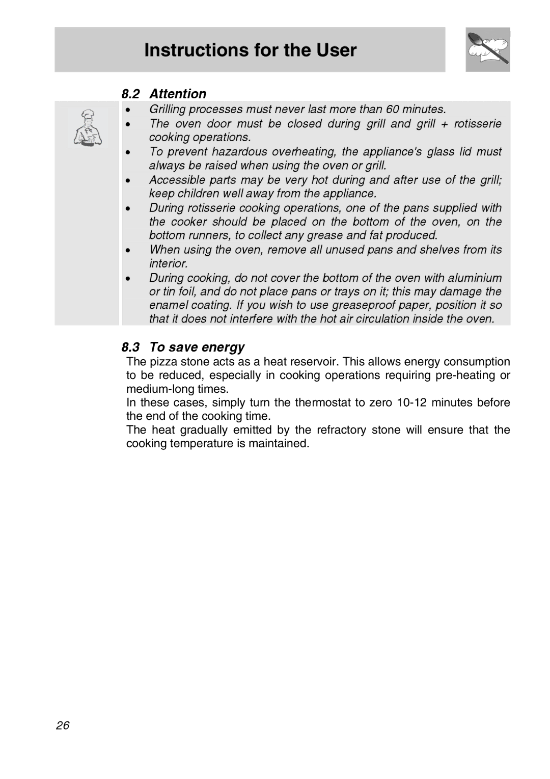 Smeg CSA150X-6 manual To save energy 