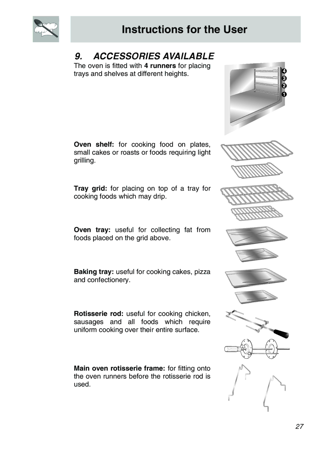 Smeg CSA150X-6 manual Accessories Available 