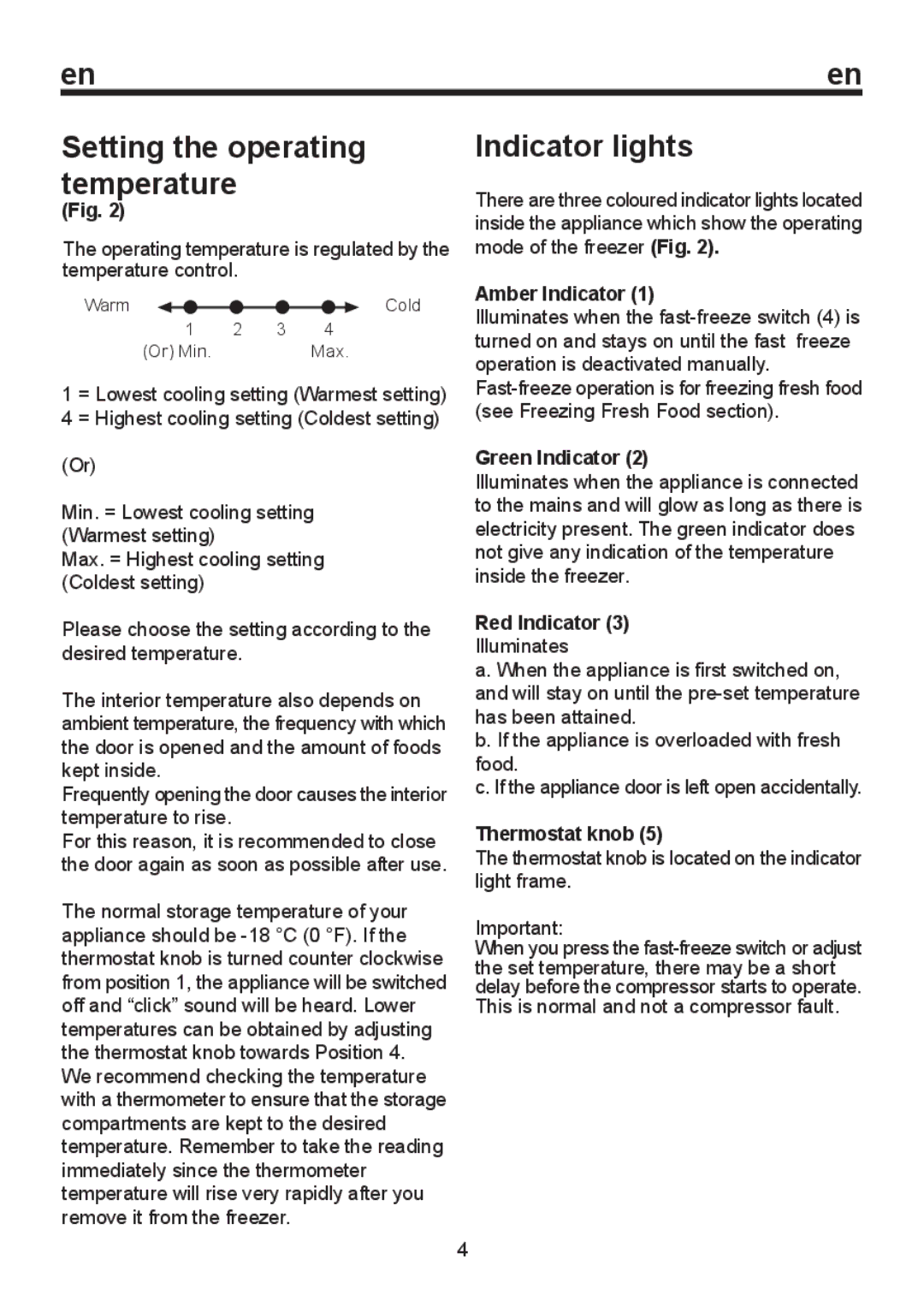 Smeg CV 270 AP instruction manual Indicator lights, Thermostat knob is located on the indicator light frame 