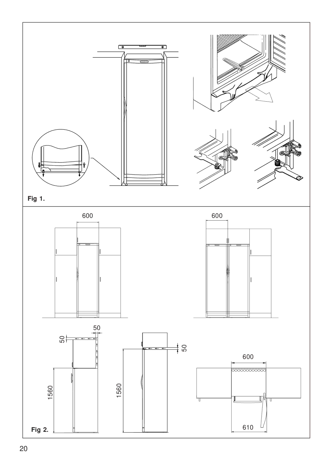 Smeg CV35BS4, CV35XS4 manual 600 1560 610 