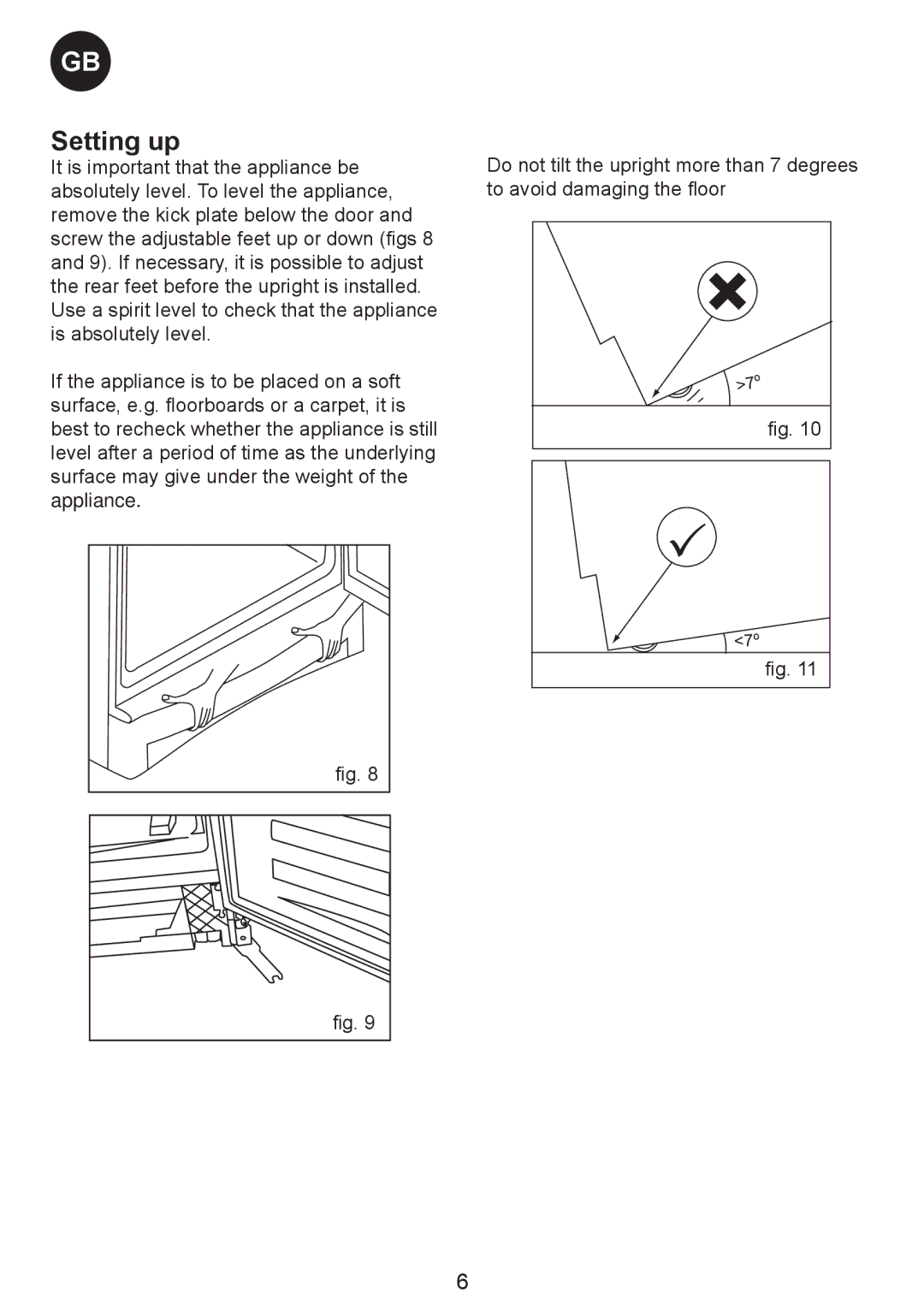 Smeg CV35XS5 manual Setting up 