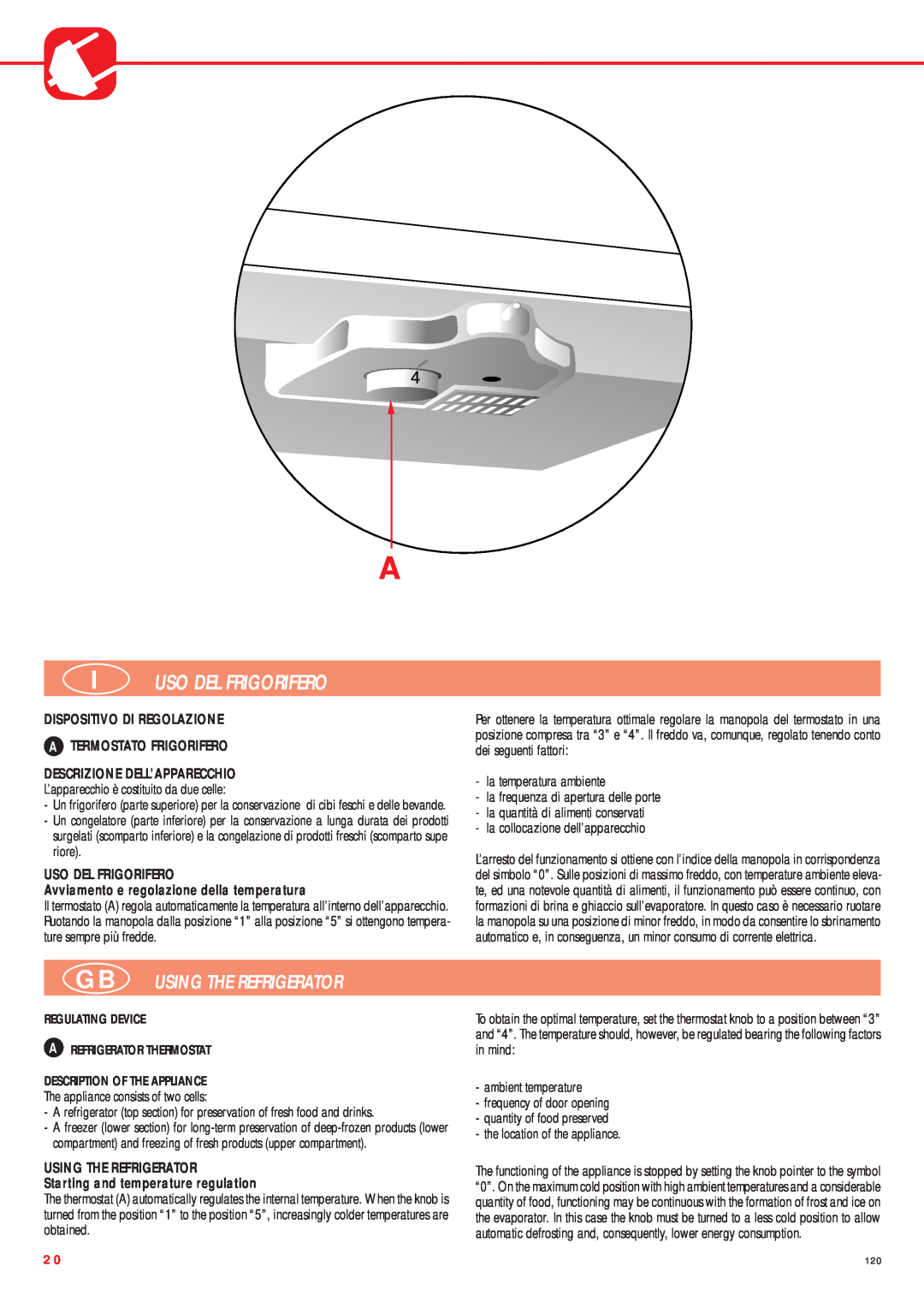 Smeg CW350RX manual I Uso Del Frigorifero, Gb Using The Refrigerator 