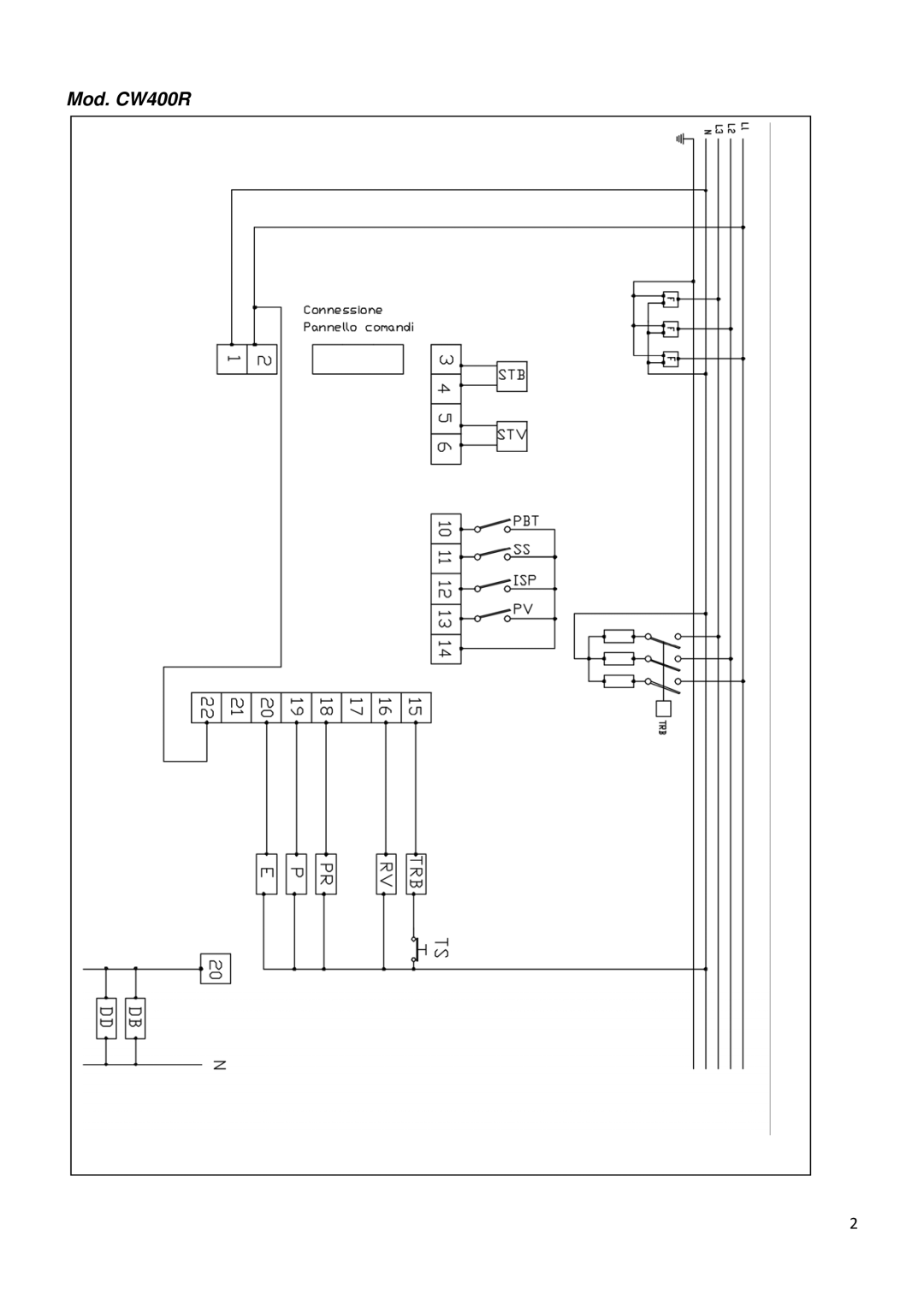 Smeg CW350BSD, CW400RSD, CW400BSD, CW350SD manual Mod. CW400R 