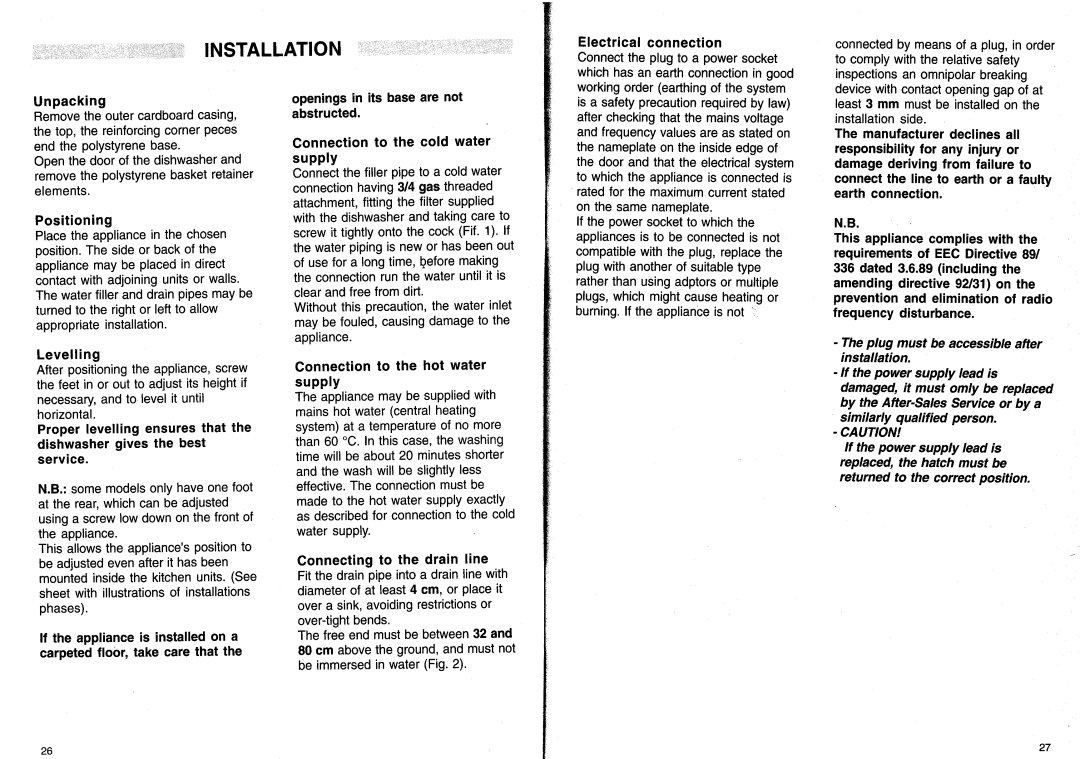 Smeg D12S manual 