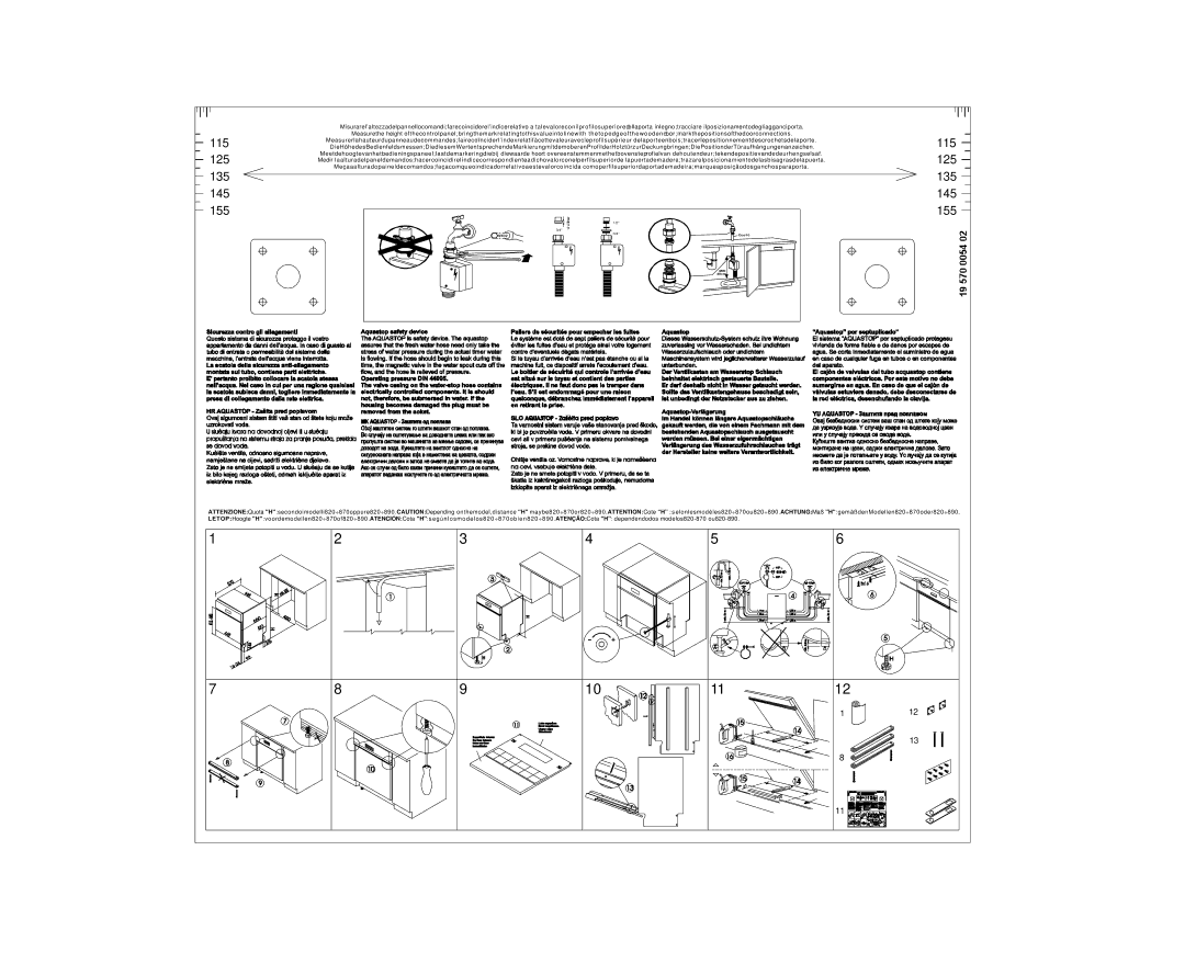 Smeg DD409S manual 115 125 135 145 155 