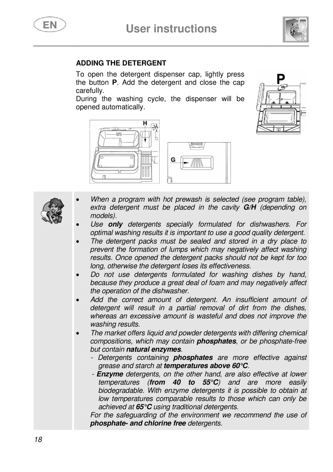 Smeg DF41-7 instruction manual Adding the Detergent 