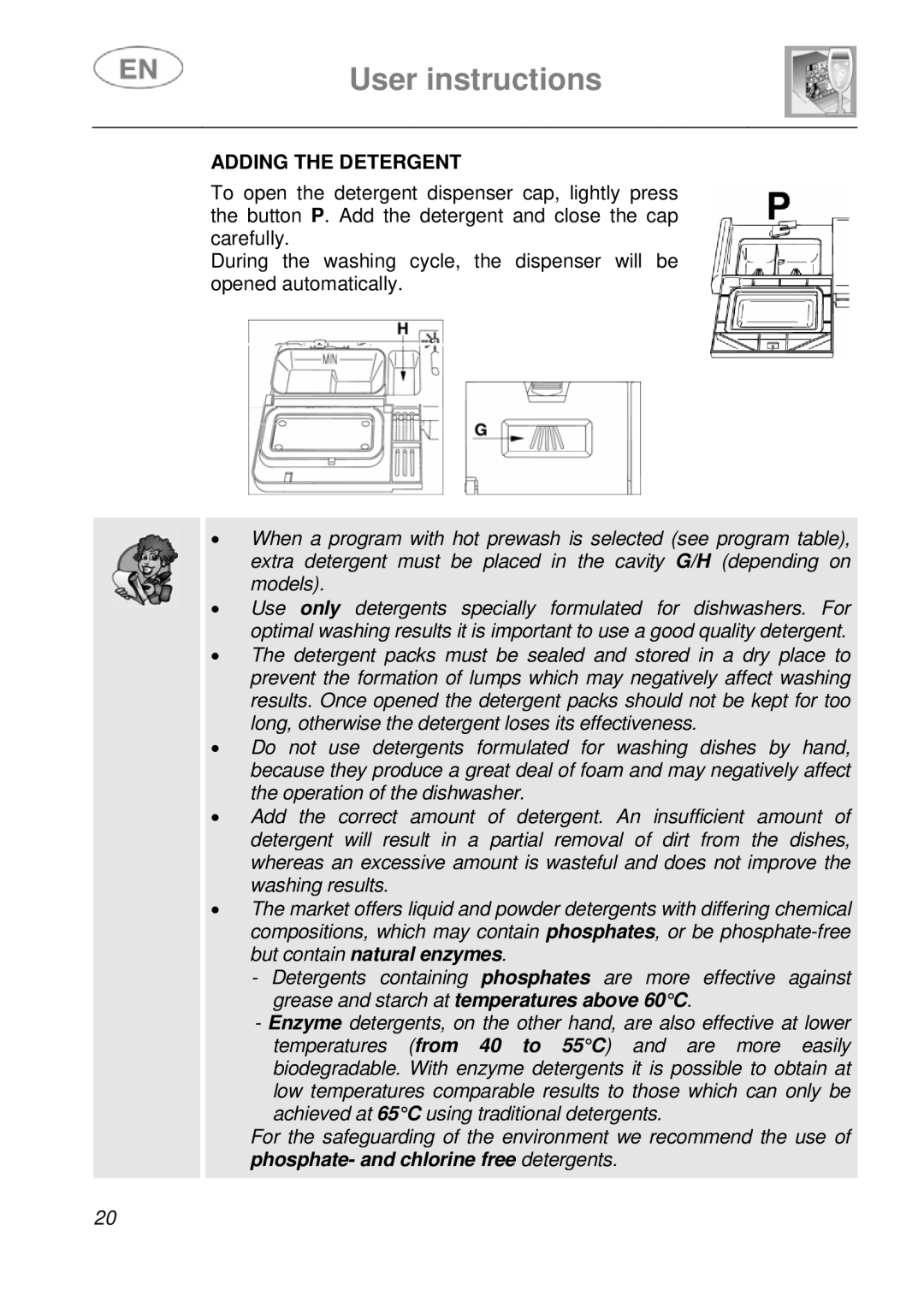 Smeg DF410BL1 instruction manual Adding the Detergent 