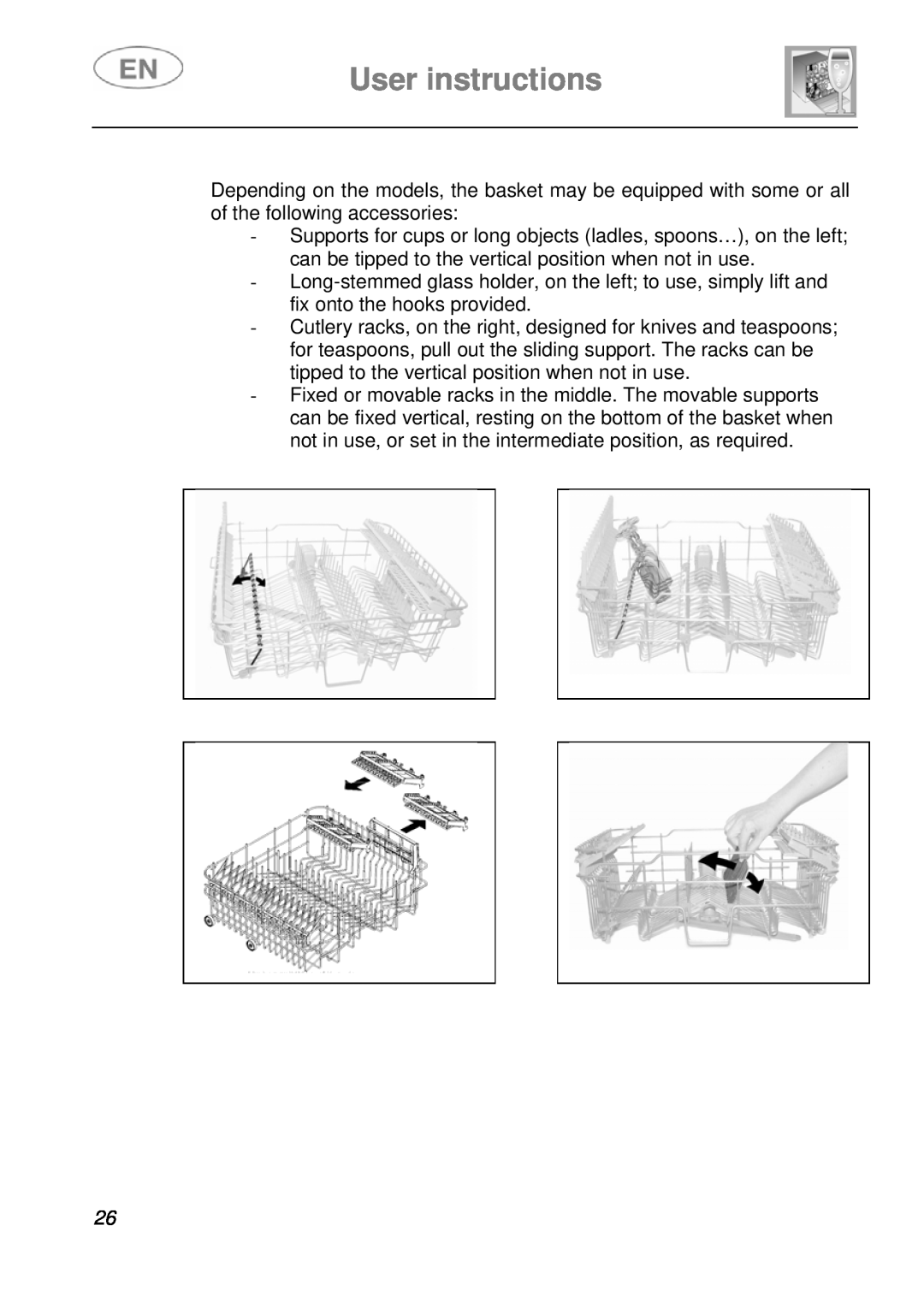 Smeg DFC612S, DFC612BK instruction manual User instructions 