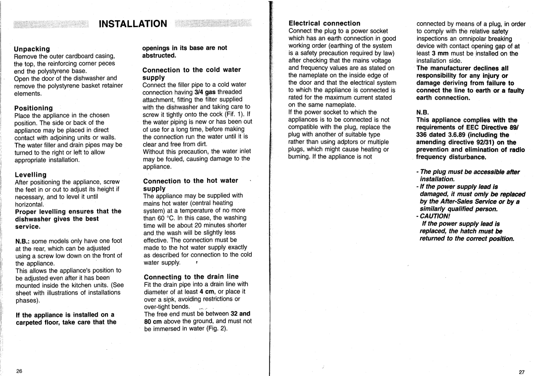 Smeg Dishwashwer manual 