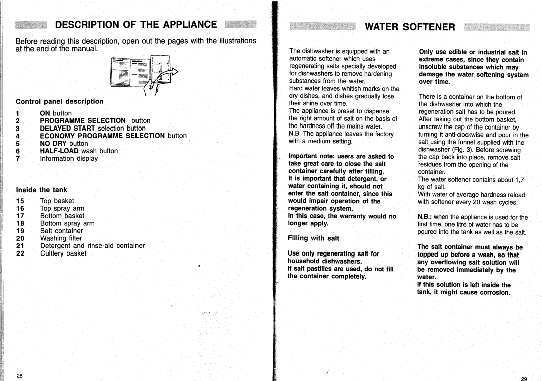 Smeg Dishwashwer manual 