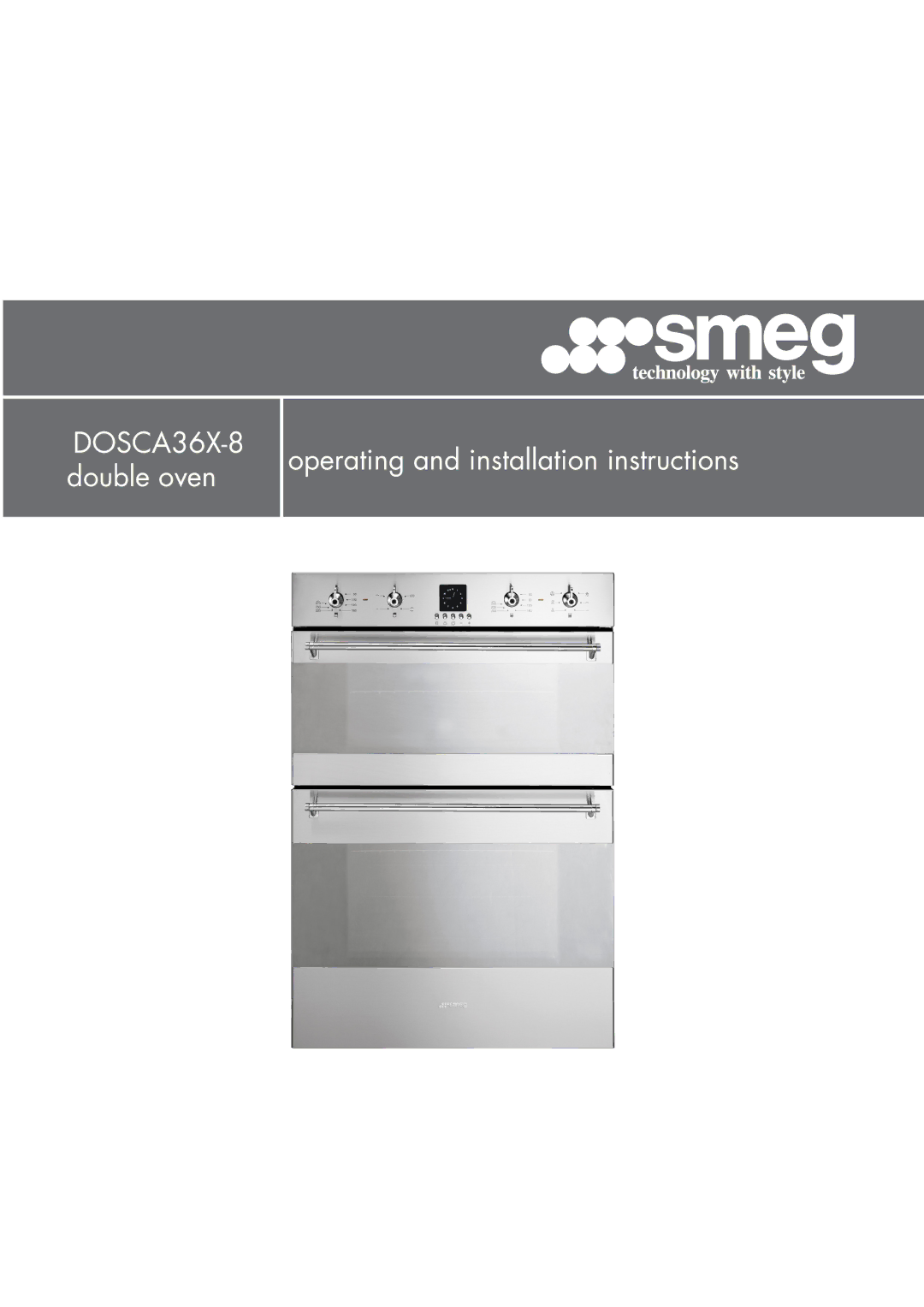 Smeg smeg Double Oven, DOSCA36X-8 installation instructions 