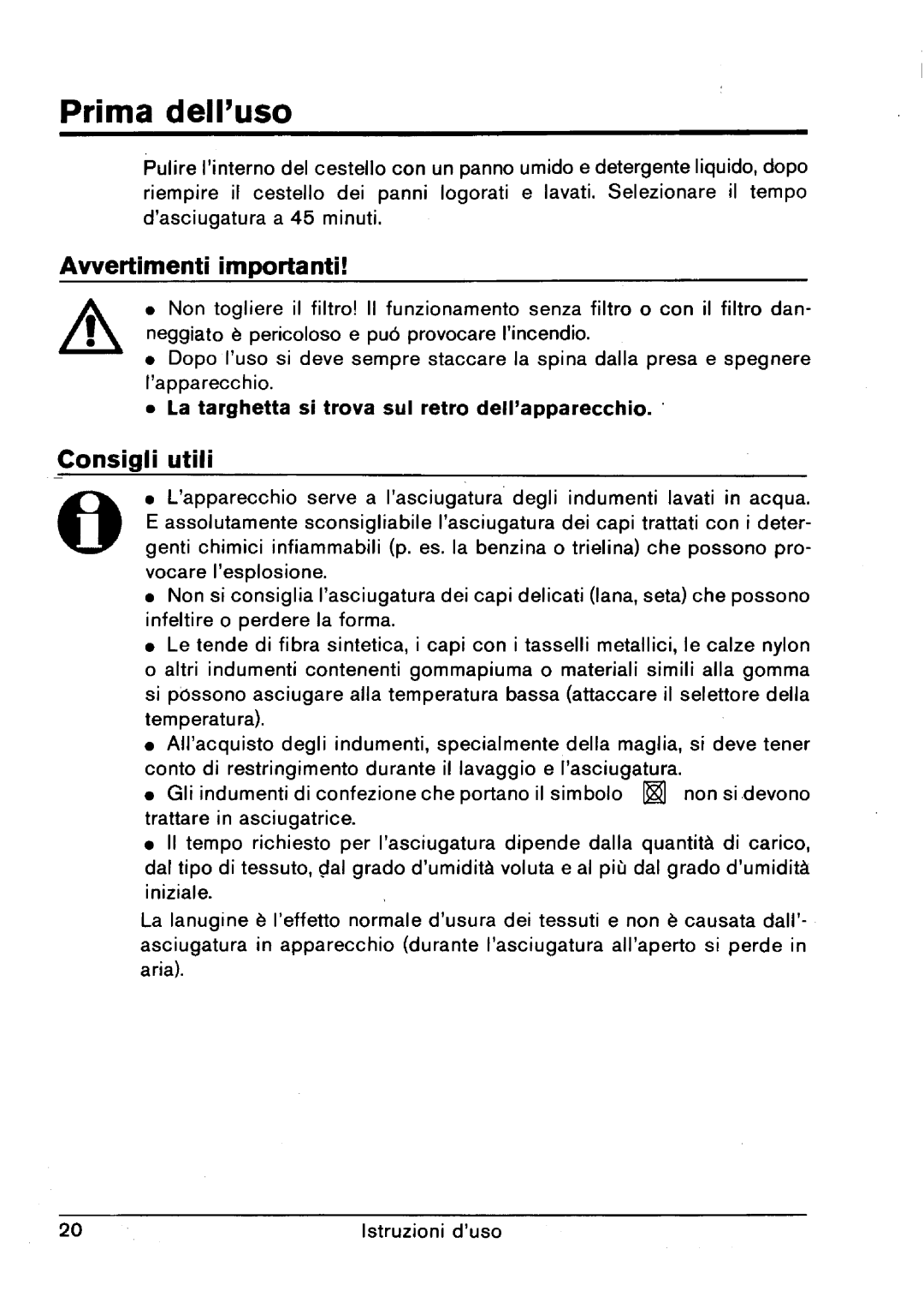 Smeg DRY2005 manual 