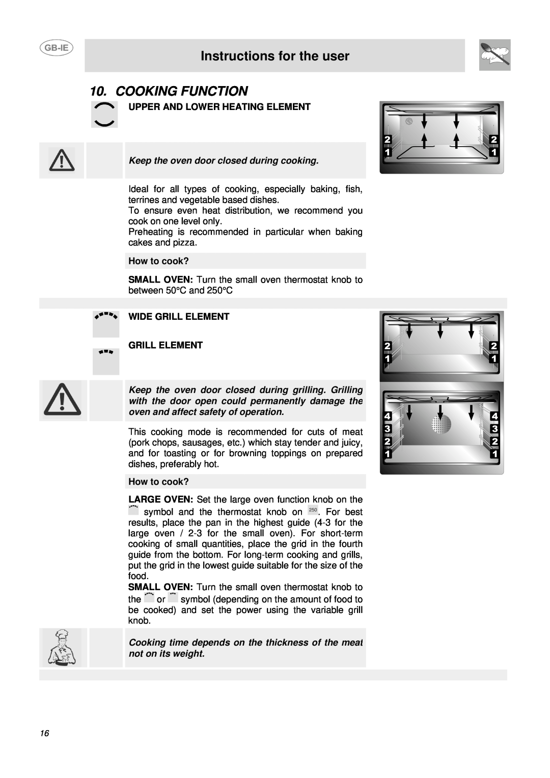 Smeg DUCO4SS manual Cooking Function, Instructions for the user, Upper And Lower Heating Element, How to cook? 