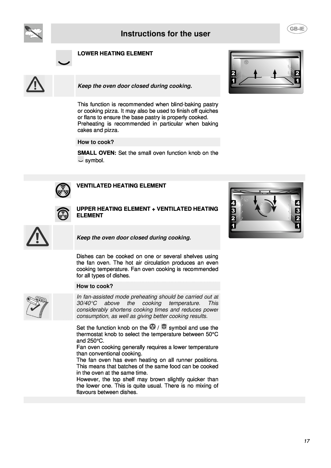 Smeg DUCO4SS manual Instructions for the user, Lower Heating Element, How to cook? 