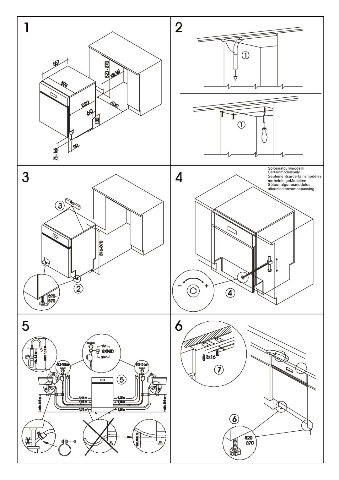 Smeg DWF614WH, DWF614SS manual Solosualcunimodelli 