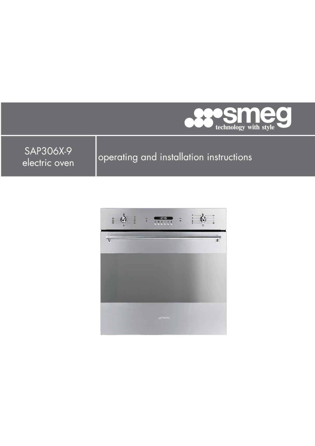 Smeg SAP306X-9, electric oven installation instructions 