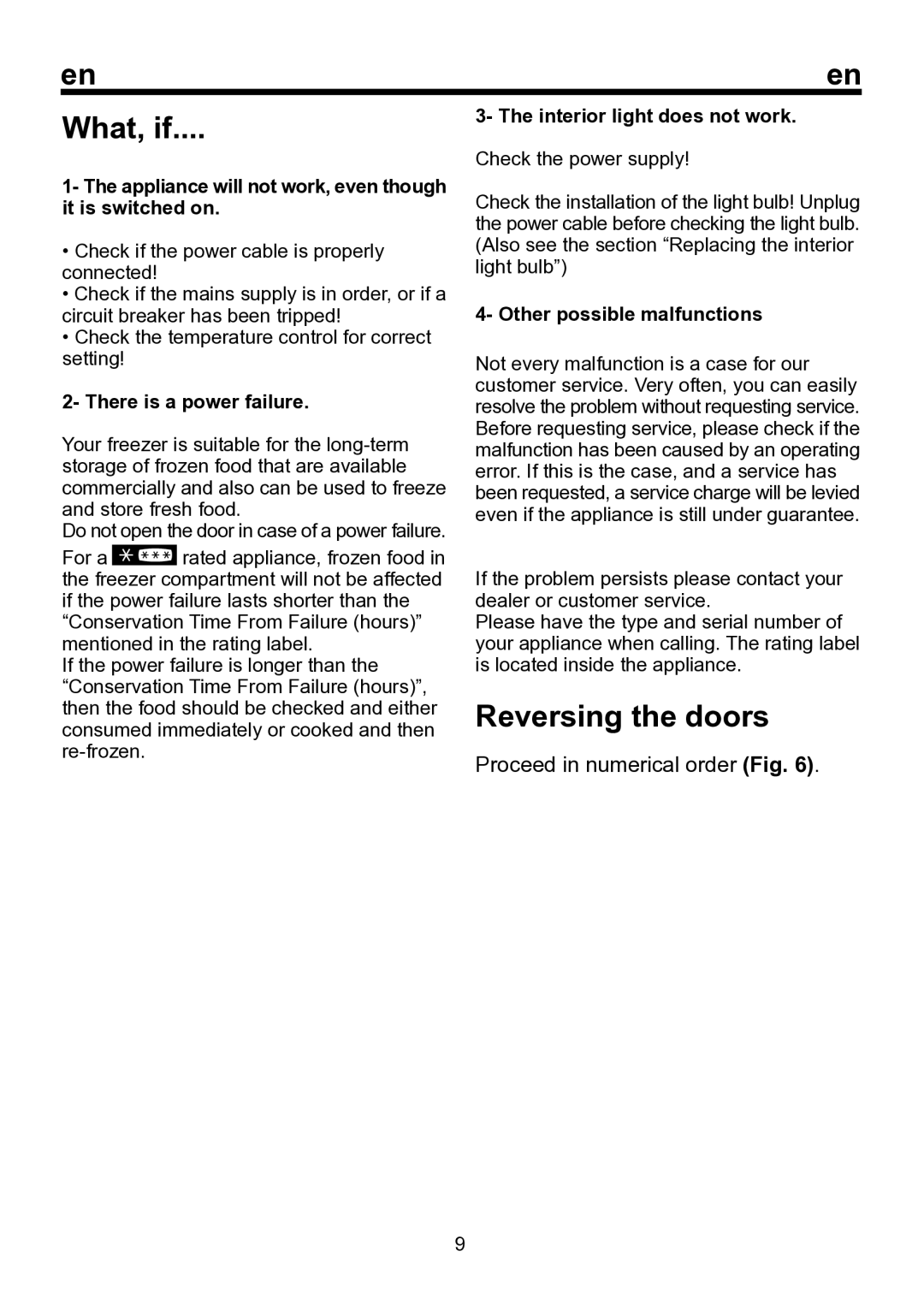 Smeg FA120A instruction manual What, if, Reversing the doors 