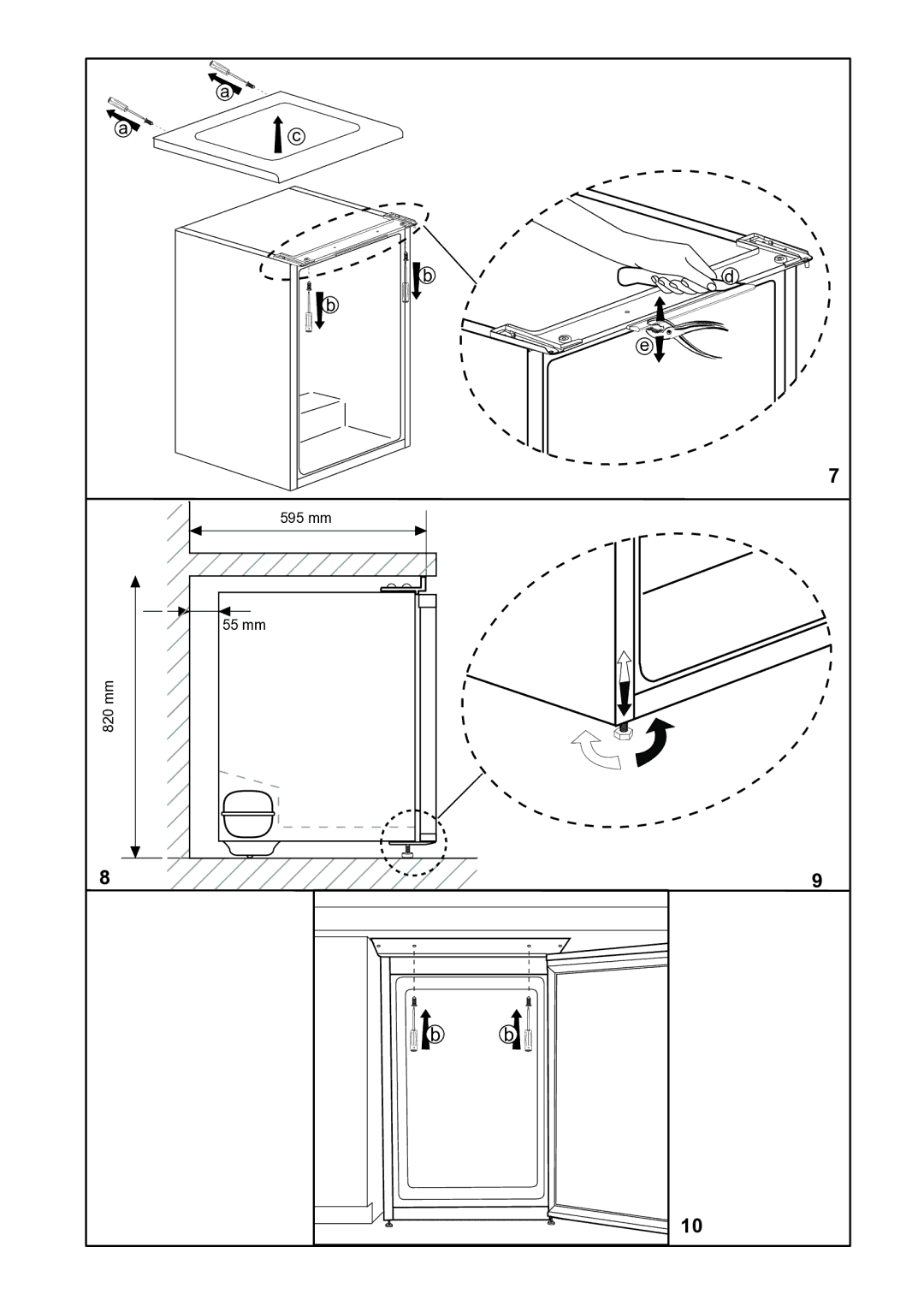 Smeg FA120A instruction manual 595 mm 55 mm 820 mm 