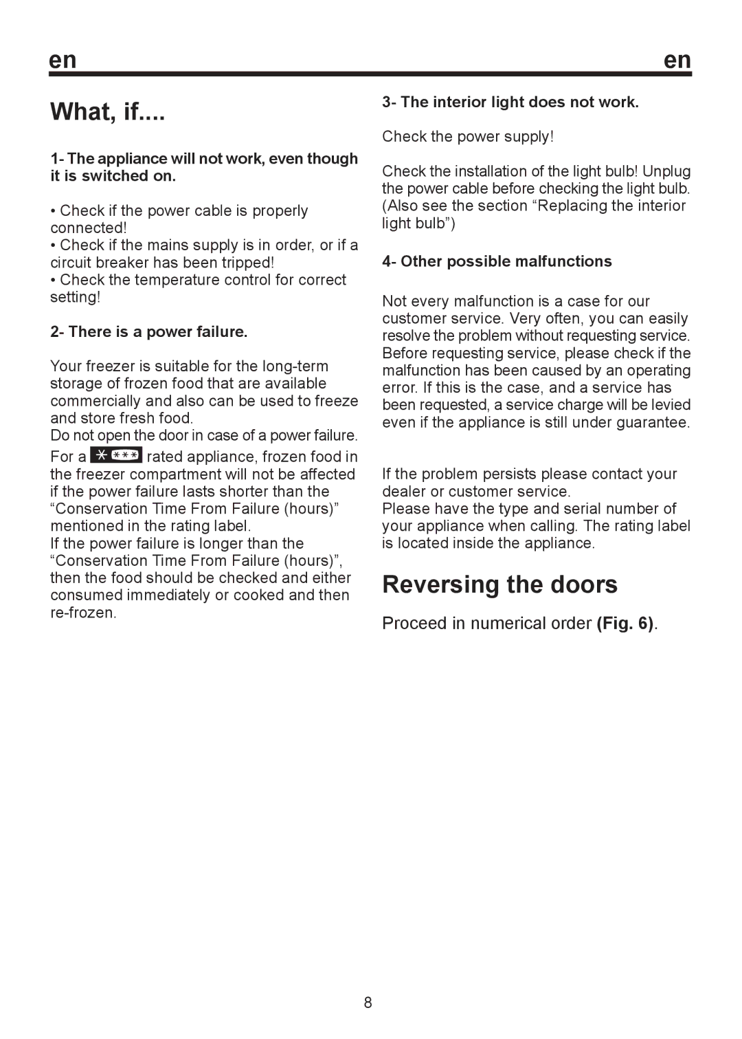 Smeg FA120AS, FA 120 APS instruction manual What, if, Reversing the doors 