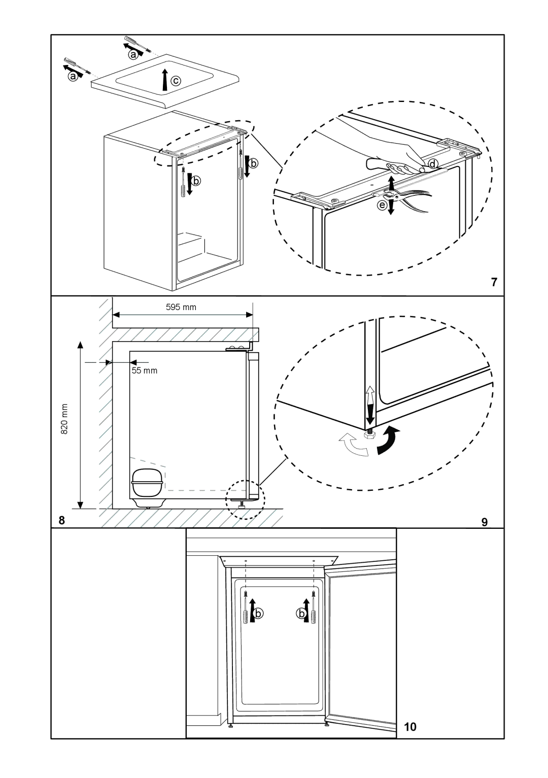 Smeg FA120AS, FA 120 APS instruction manual 595 mm 55 mm 820 mm 