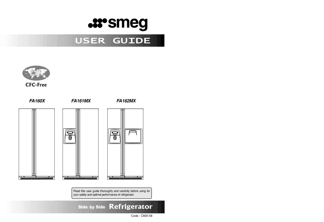 Smeg FA160X manual FA161MX FA162MX 