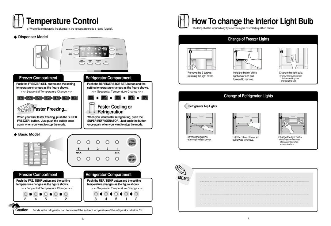 Smeg FA162MX, FA160X, FA161MX manual Temperature Control, Freezer Compartment Refrigerator Compartment 