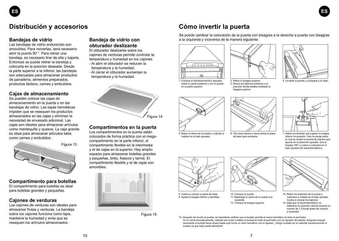 Smeg FA374AL manual Distribución y accesorios Cómo invertir la puerta 