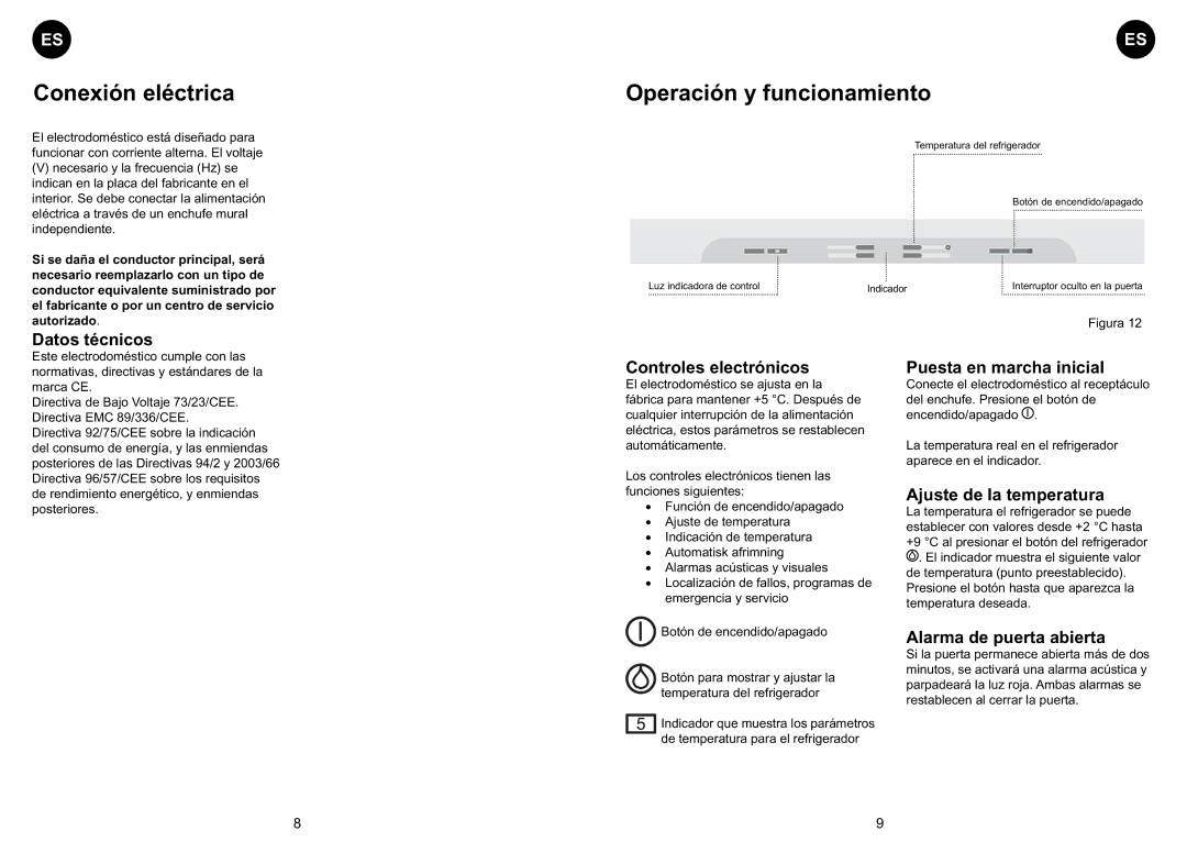 Smeg FA374AL manual Conexión eléctrica, Operación y funcionamiento 