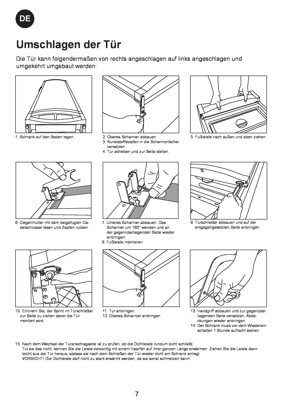 Smeg FA40X5 manual Umschlagen der Tür 