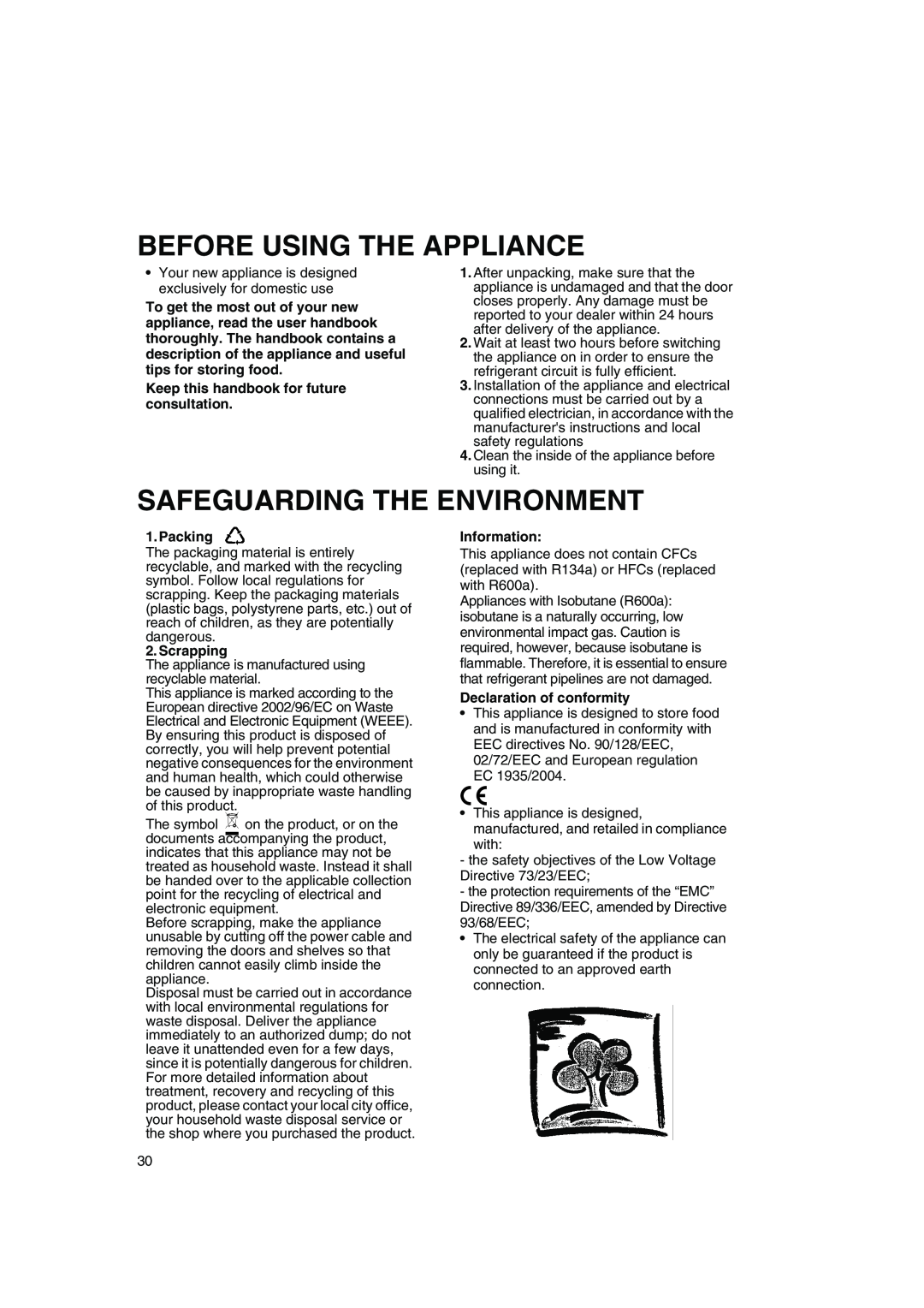 Smeg FA550X Before Using The Appliance, Safeguarding The Environment, Keep this handbook for future consultation, Packing 