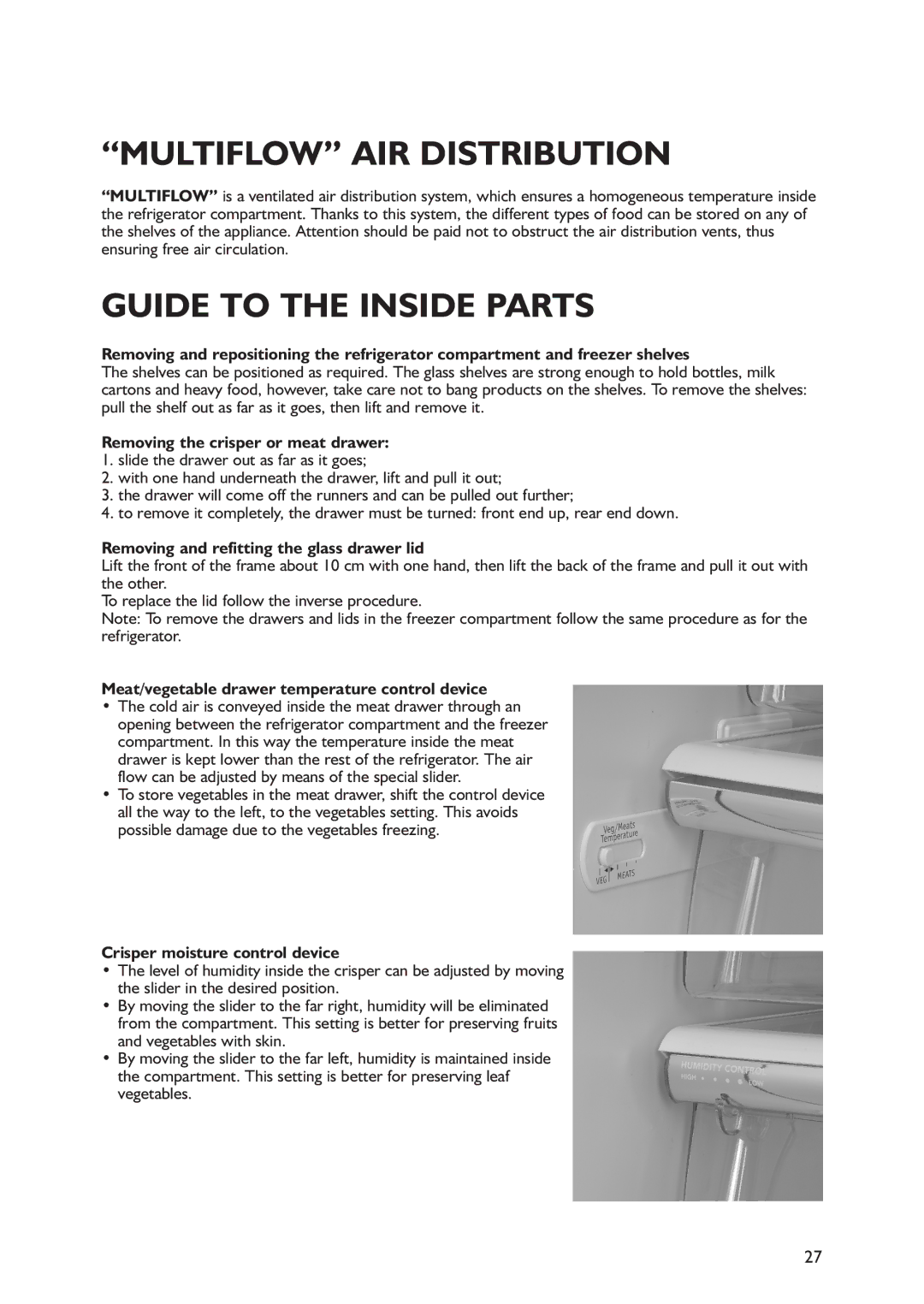 Smeg FA550X2, FA550XBI2 manual Multiflow AIR Distribution, Guide to the Inside Parts 