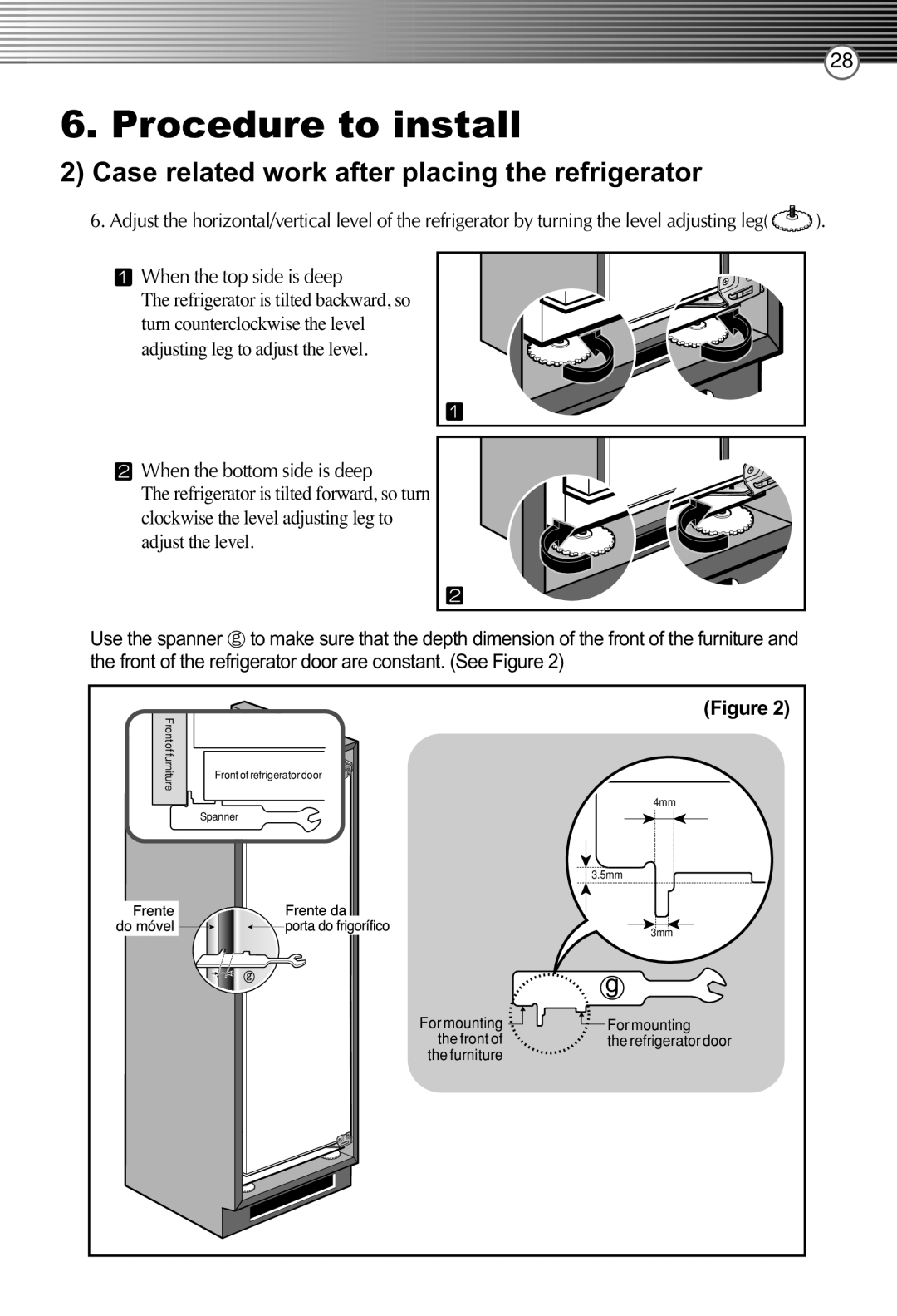 Smeg LB30AFNF, FB30AFNF manual When the top side is deep, When the bottom side is deep 