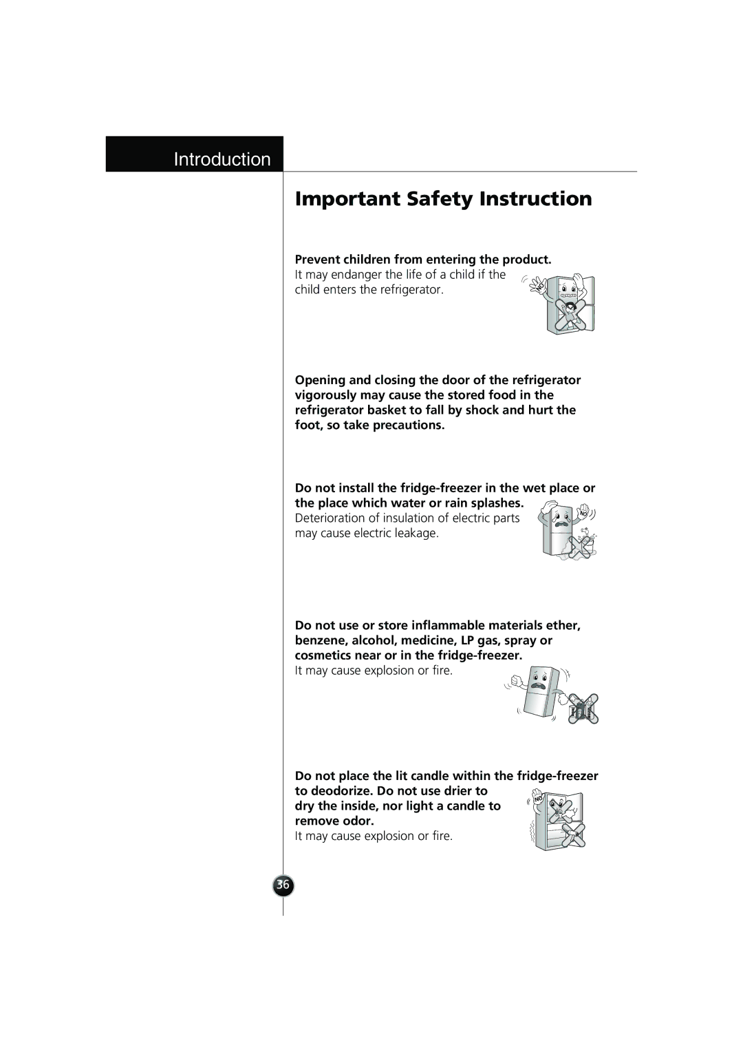 Smeg FB30AFNF, LB30AFNF manual It may cause explosion or fire 