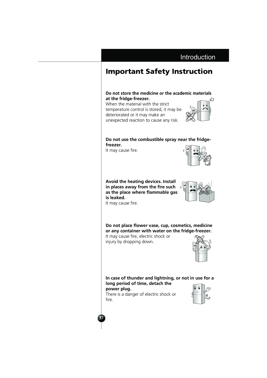 Smeg LB30AFNF, FB30AFNF manual It may cause fire, There is a danger of electric shock or fire 