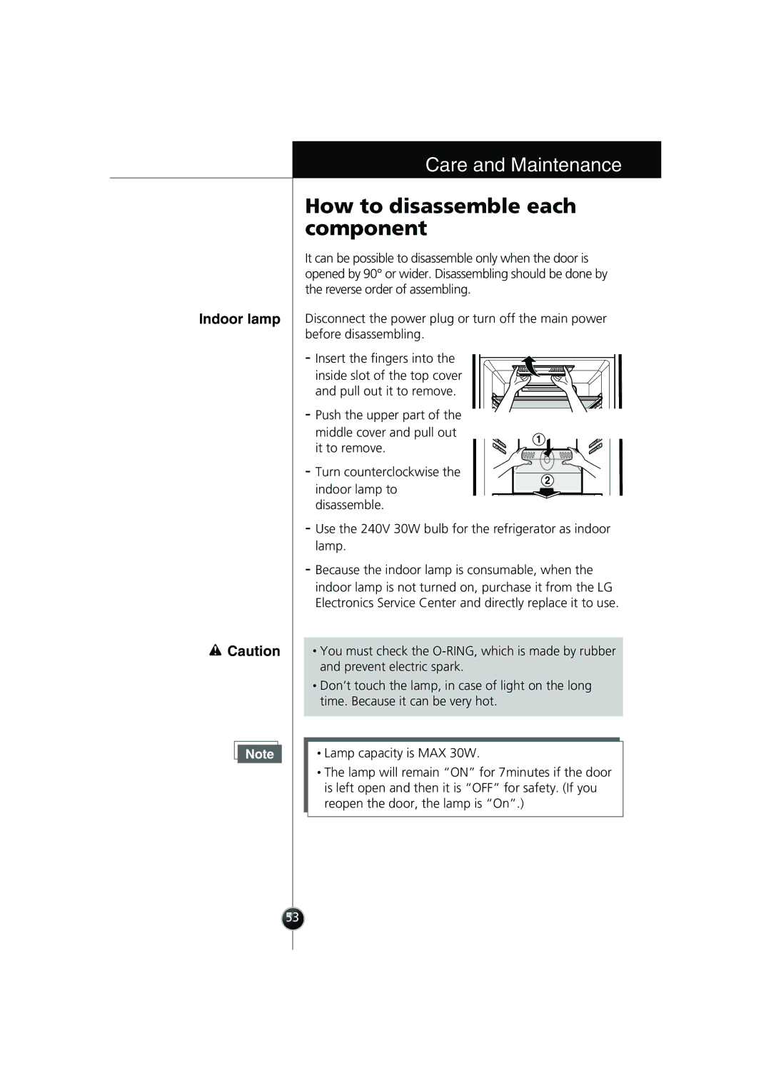 Smeg LB30AFNF, FB30AFNF manual How to disassemble each component, Prevent electric spark 