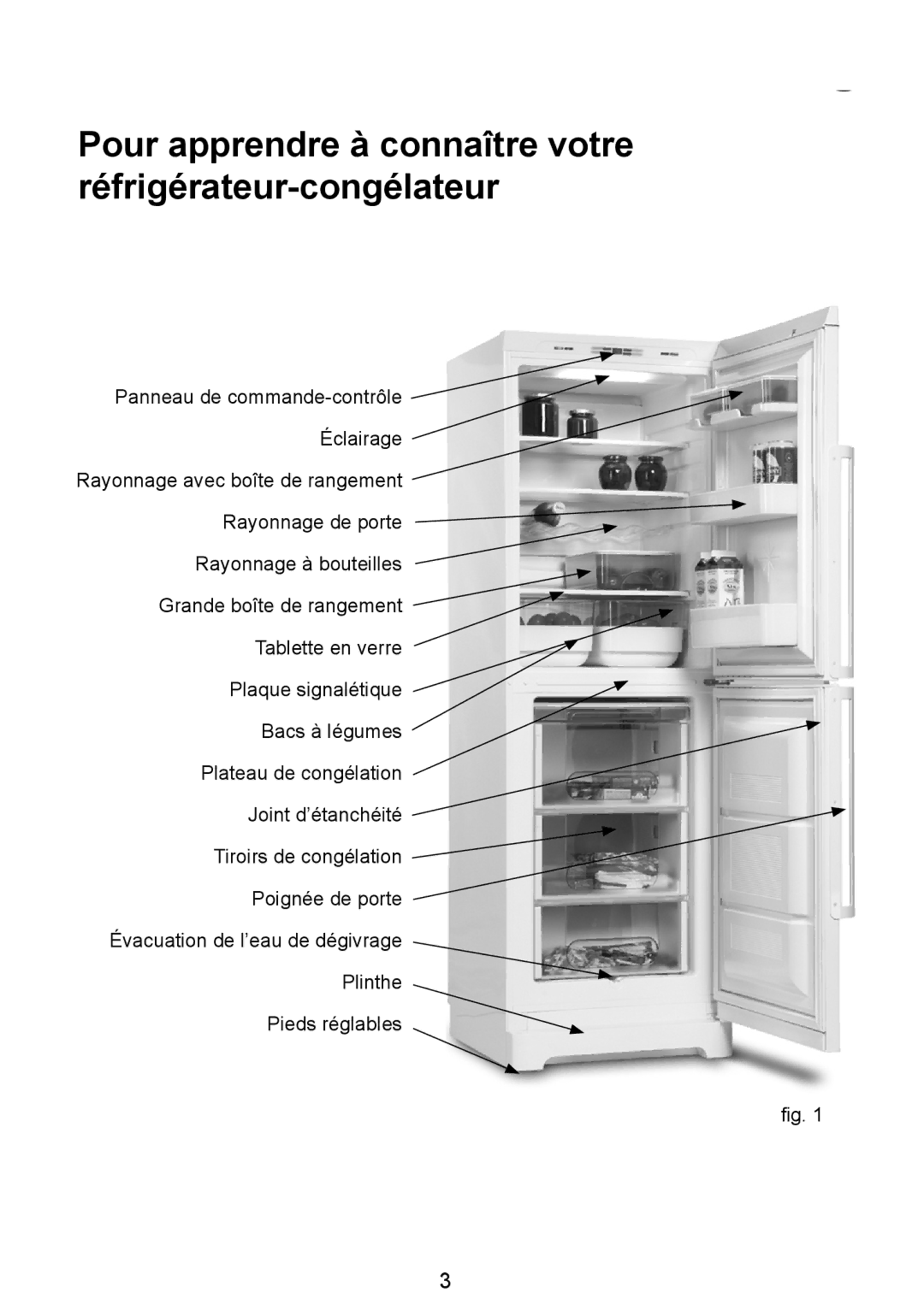 Smeg FC310AL manual Pour apprendre à connaître votre réfrigérateur-congélateur 