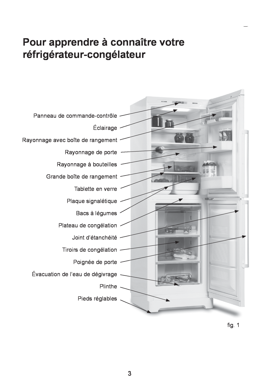Smeg FC310AL manual Pour apprendre à connaître votre réfrigérateur-congélateur, Panneau de commande-contrôle Éclairage 