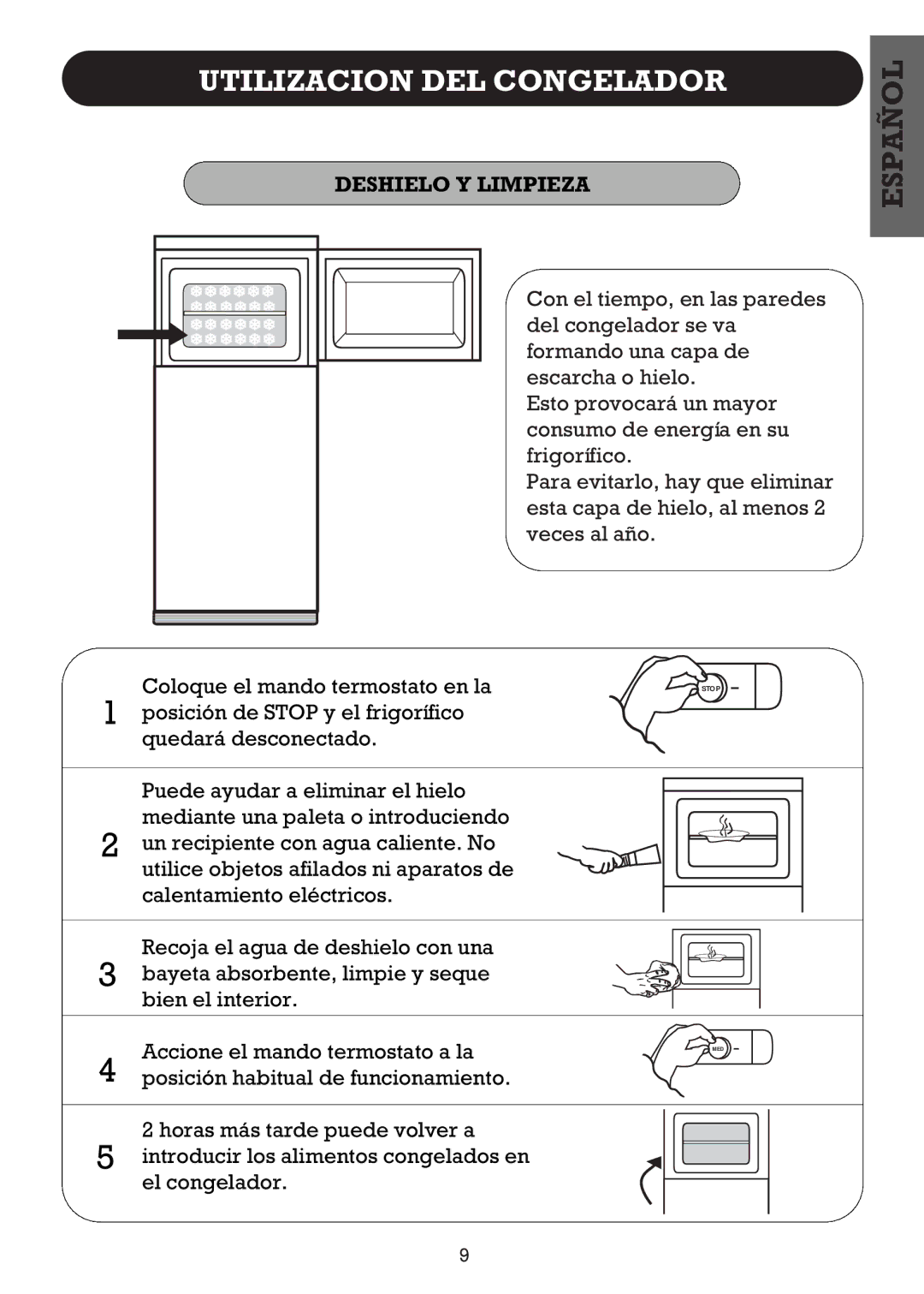 Smeg FD270B, FD27R2 operating instructions Deshielo Y Limpieza 