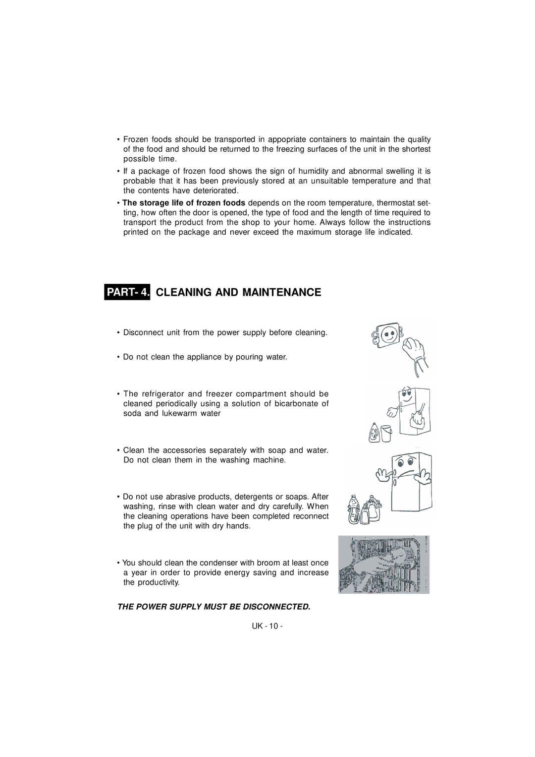 Smeg FD43APBNF, FD43APXNF manual PART- 4. Cleaning and Maintenance 