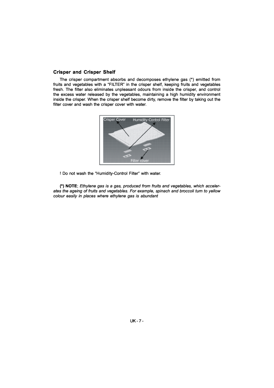 Smeg FD54APXNF manual Crisper and Crisper Shelf 