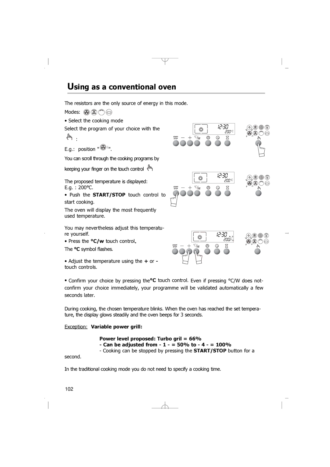 Smeg FM38X manual Using as a conventional oven 