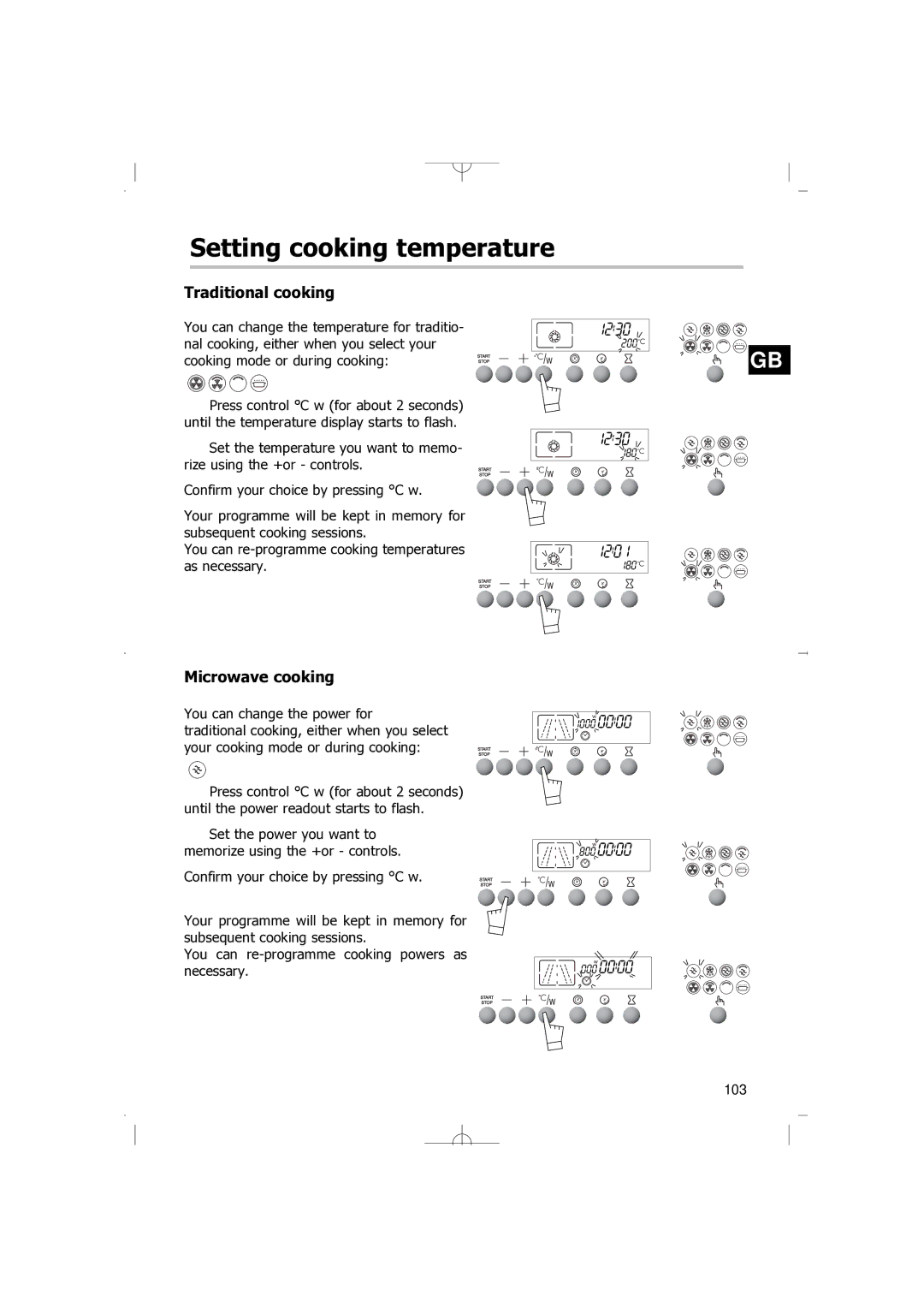 Smeg FM38X manual Setting cooking temperature, Traditional cooking 