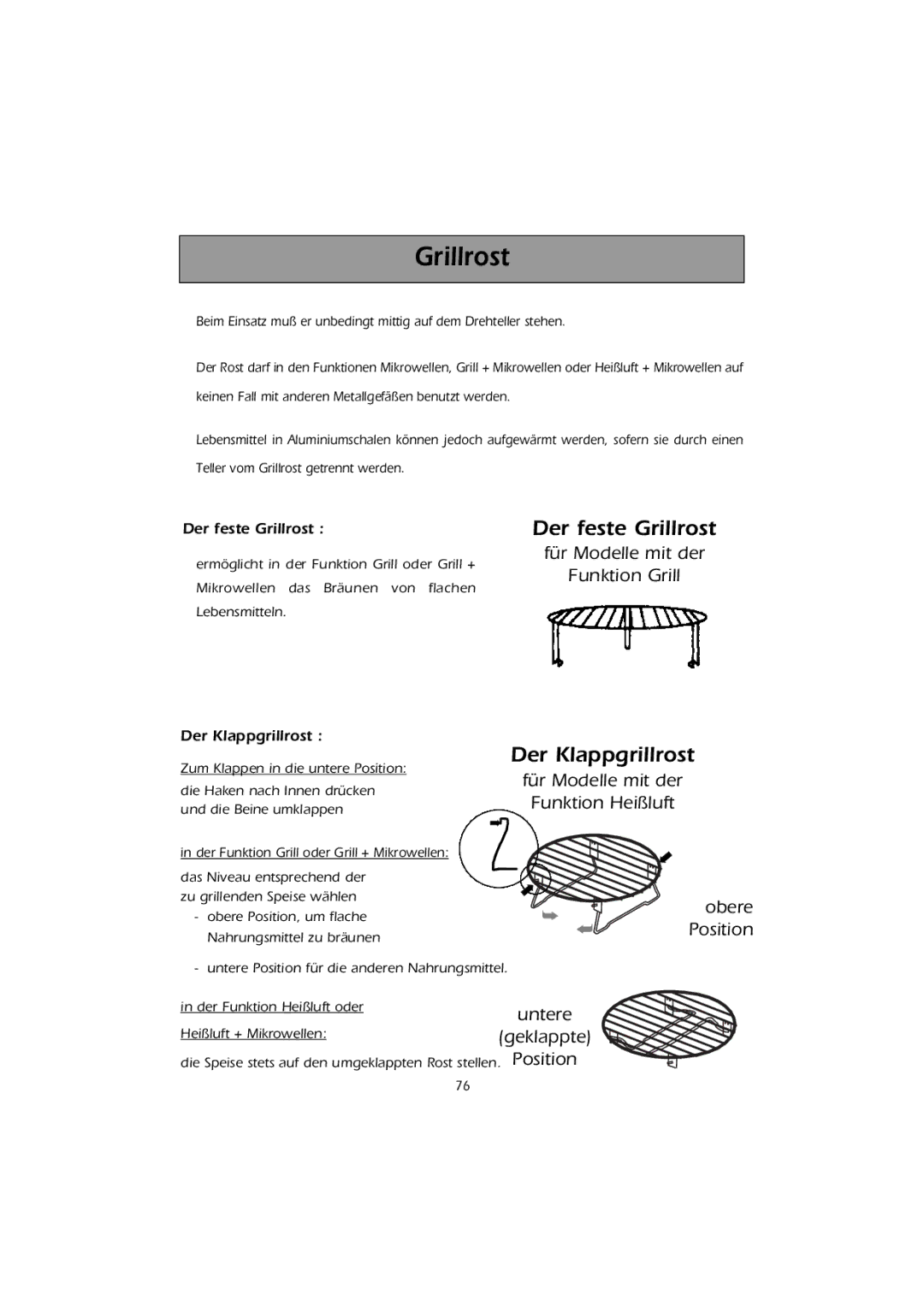 Smeg FMC30X-1 instruction manual Grillrost 