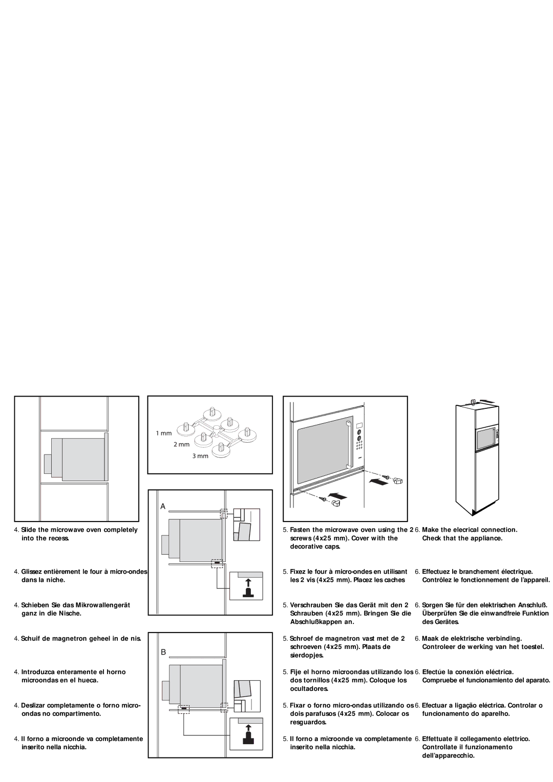 Smeg FMC30X-1 instruction manual Mm min 